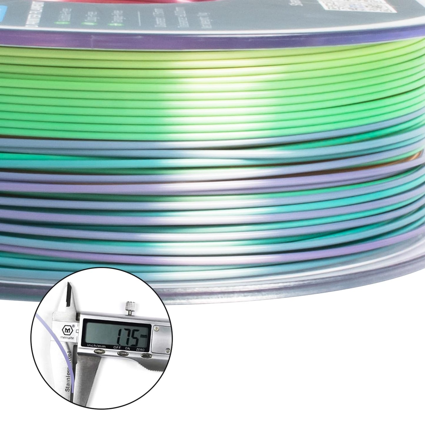 Geeetech Silk Rainbow PLA Filament 1.75mm, 3D Printer Multicolor Filament, Color Changing Filament 1kg (2.2lbs) 1 Spool, Dimensional Accuracy +/- 0.02 mm