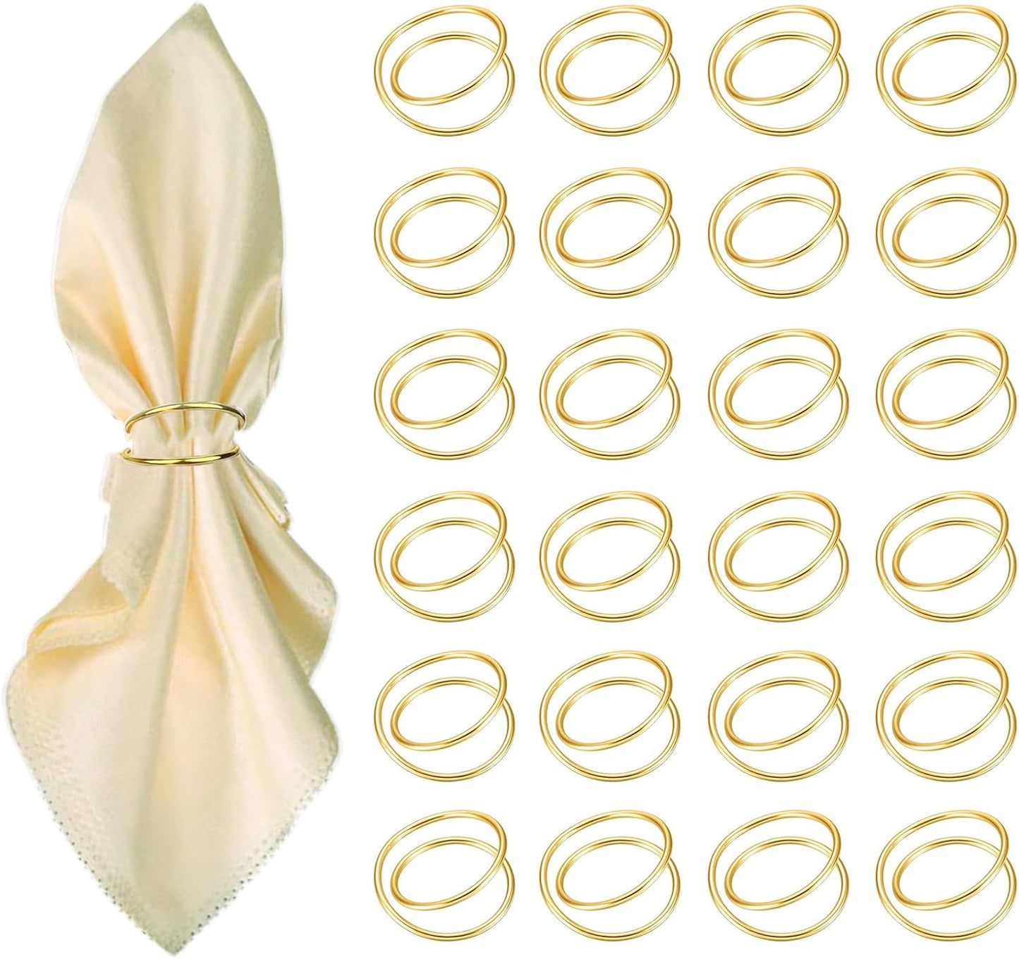 Gold Napkin Rings-24 PCS Metal Spiral Napkin Rings(Spiral) Napkin Holders Buckles for Family Dinner, Wedding, Party,Table Decorations