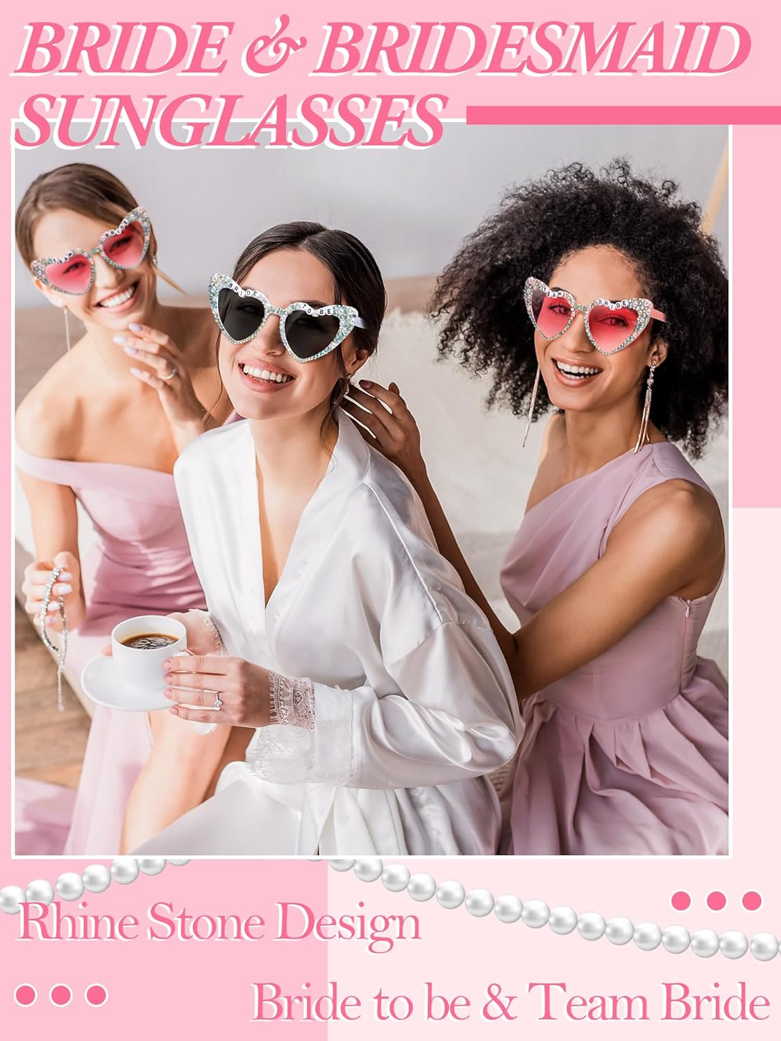 6 Pcs Bride Sunglasses Bachelorette Sunglasses Party Favors for Bridesmaids for Wedding Party Bride to Be Gifts