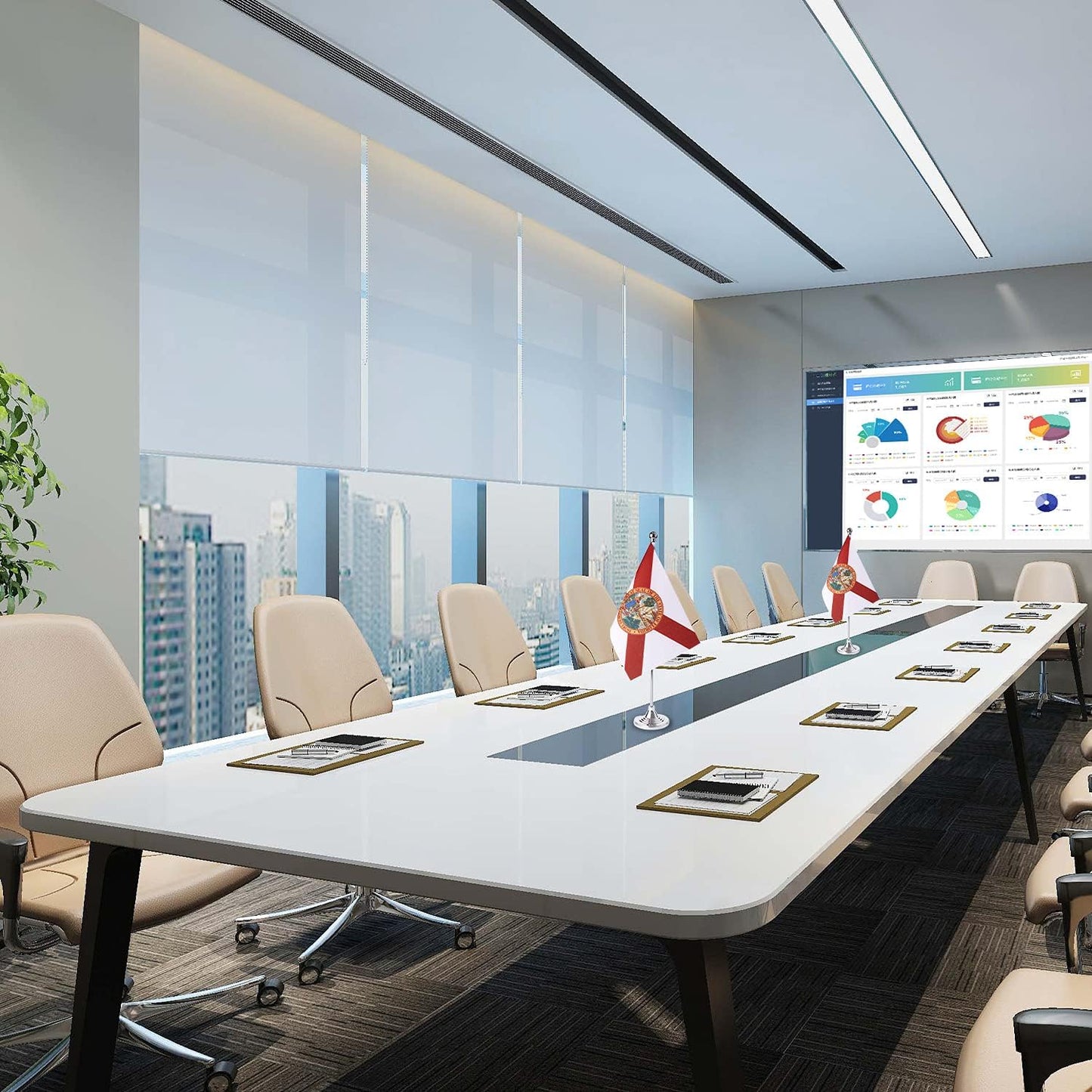 ZXvZYT 2 Pack American US Florida flag USA Florida FL State table flag,Small Mini United States Desk Flags With Stand Base,for U.S. States Party Events Celebration Decorations Supplies