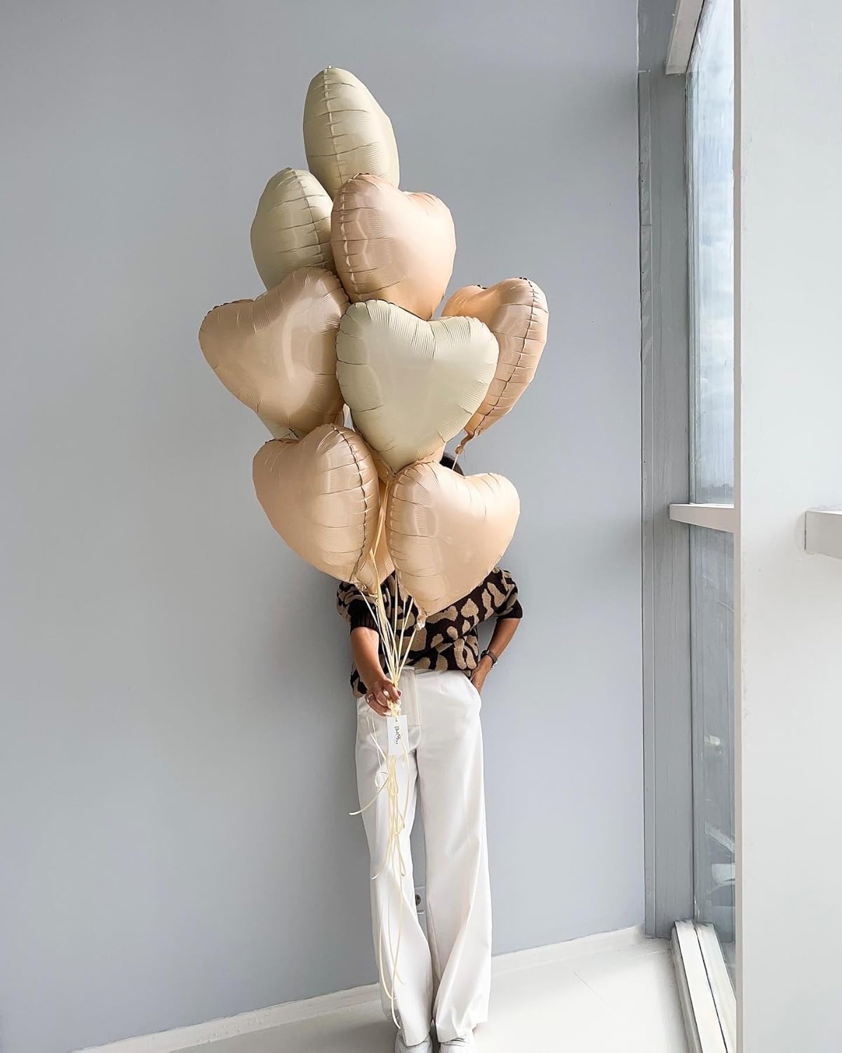 10Pcs Olive Green Foil Heart Shaped Balloons 18 Inch - Retro Green Heart for Baby Shower, Wedding, Valentine Decorations - Love Party Decor