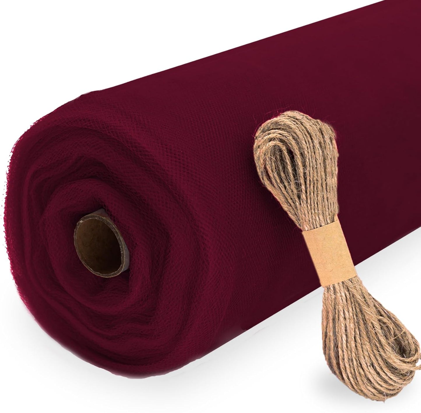 Burgundy Tulle Fabric Roll, 54" x 40 Yards (120FT) Tulle for Wedding Decoration DIY Tutu Party Backdrop Baby Shower Table Skirts Gift Wrapping