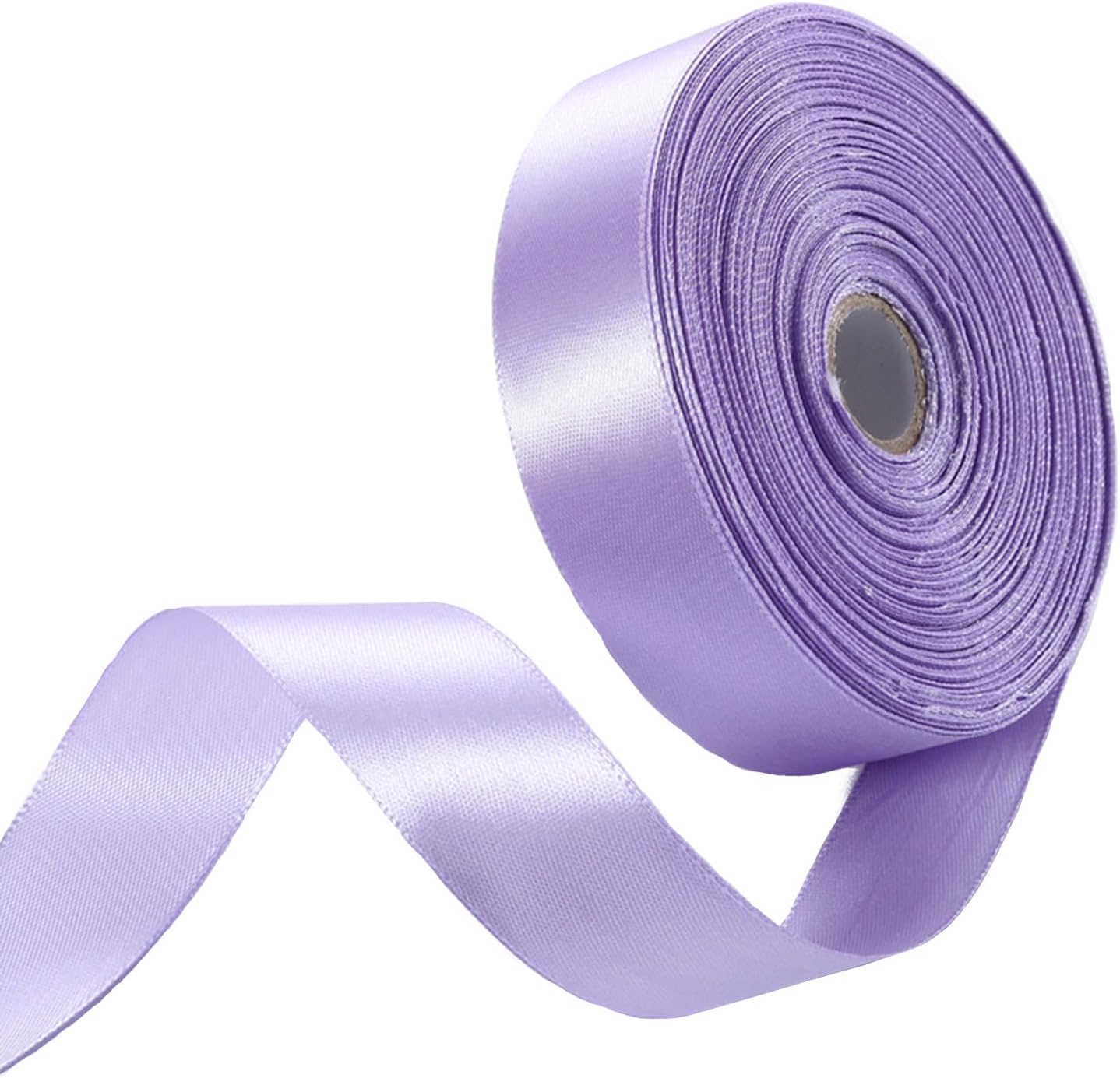 1" x 50 Yards Light Purple Satin Ribbon Single Faced Fabric Ribbons for Gift Wrapping, Crafting, Bows Making, Flower Bouquet, Wedding, Home Decor