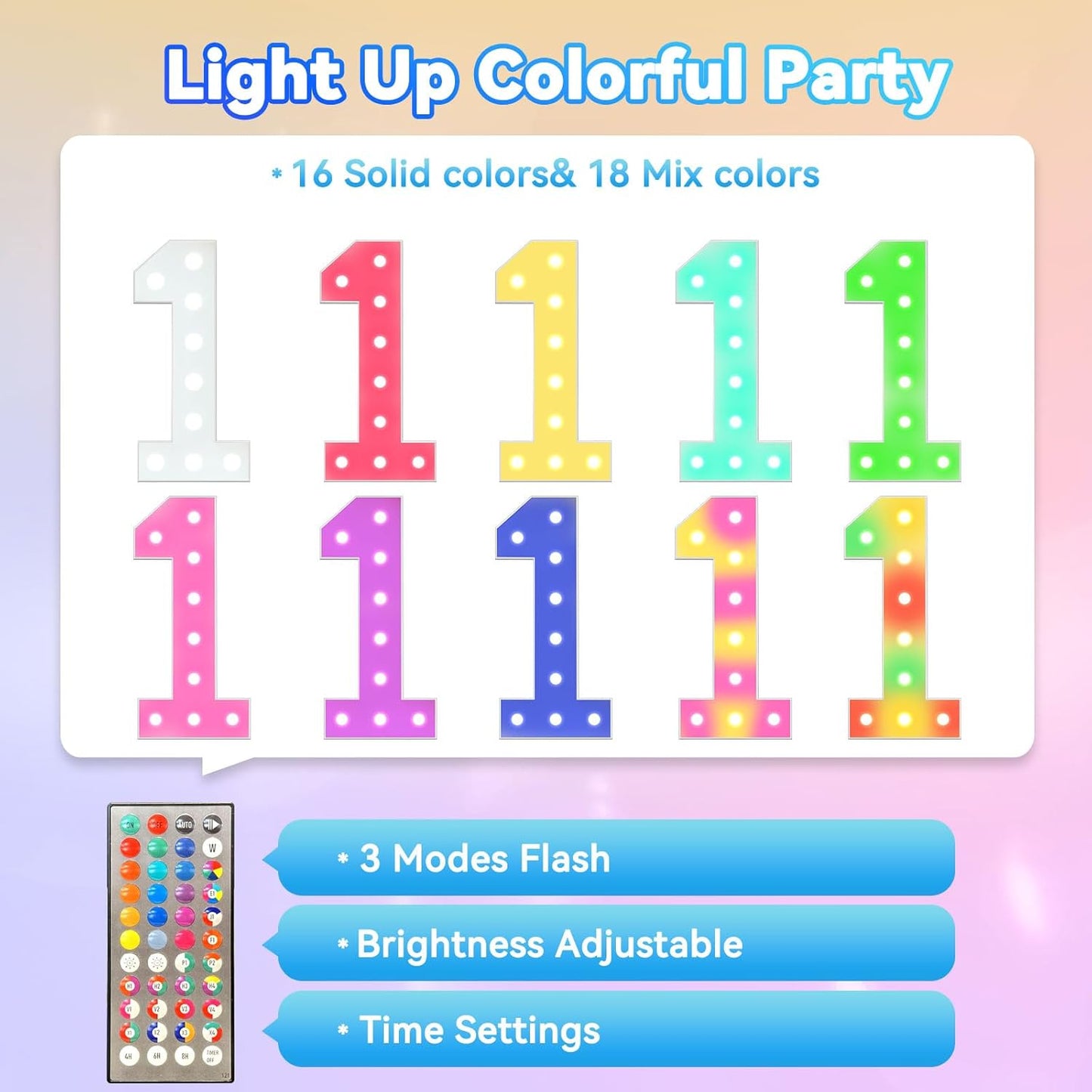 Ledido 4FT Marquee Light Up Numbers, 34 Colors Changing Marquee Numbers 4 Feet Tall with Remote, Big Numbers for Party Wedding Graduation Birthday Decoratoons, Large Light Up Number 8