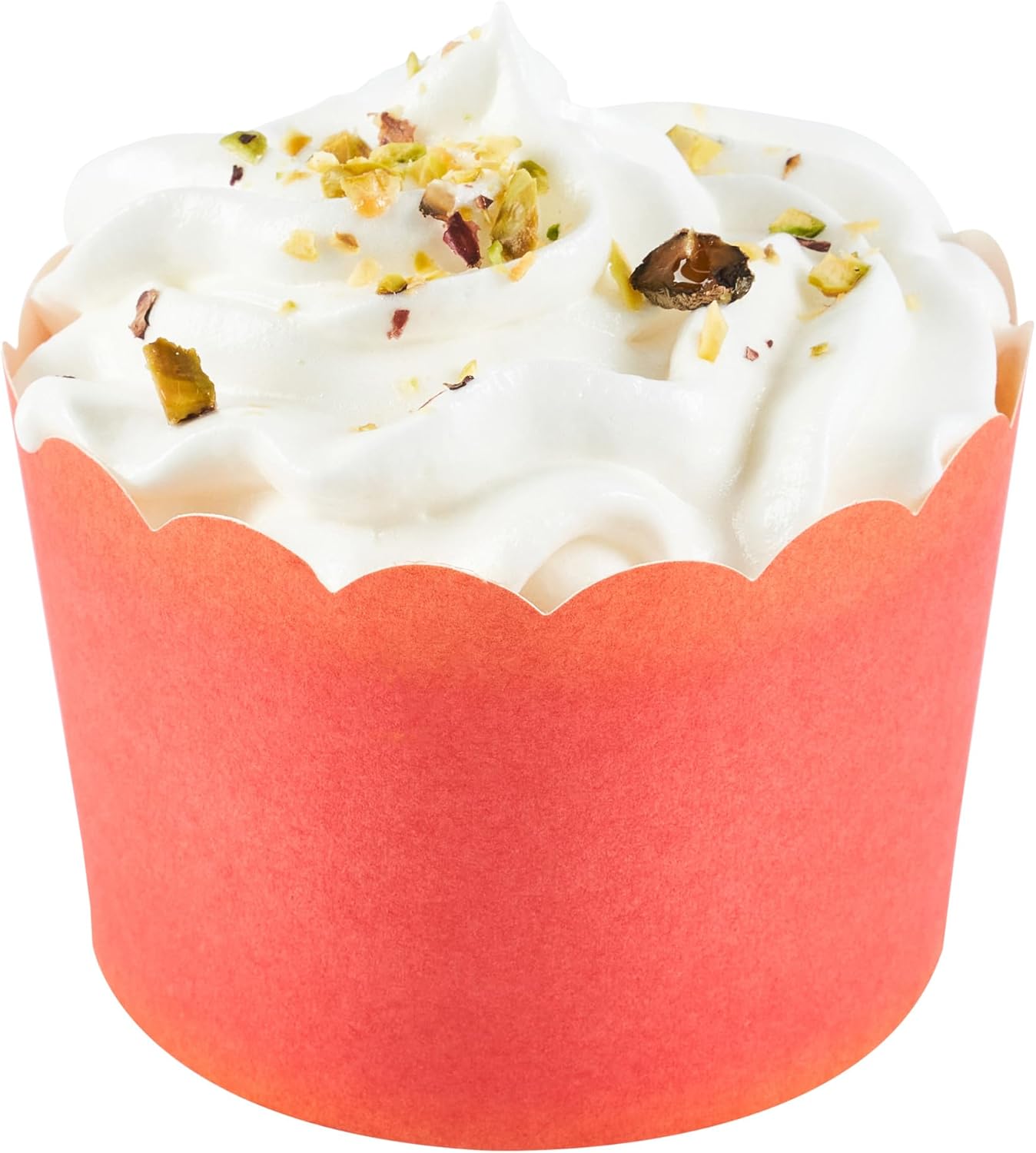 Panificio 10 Ounce Cupcake Wrappers, 200 Scalloped Baking Cups - Oven-Ready, Greaseproof, Red Paper Cupcake Liners, Disposable, For Birthdays, Baby Showers, Or Weddings - Restaurantware