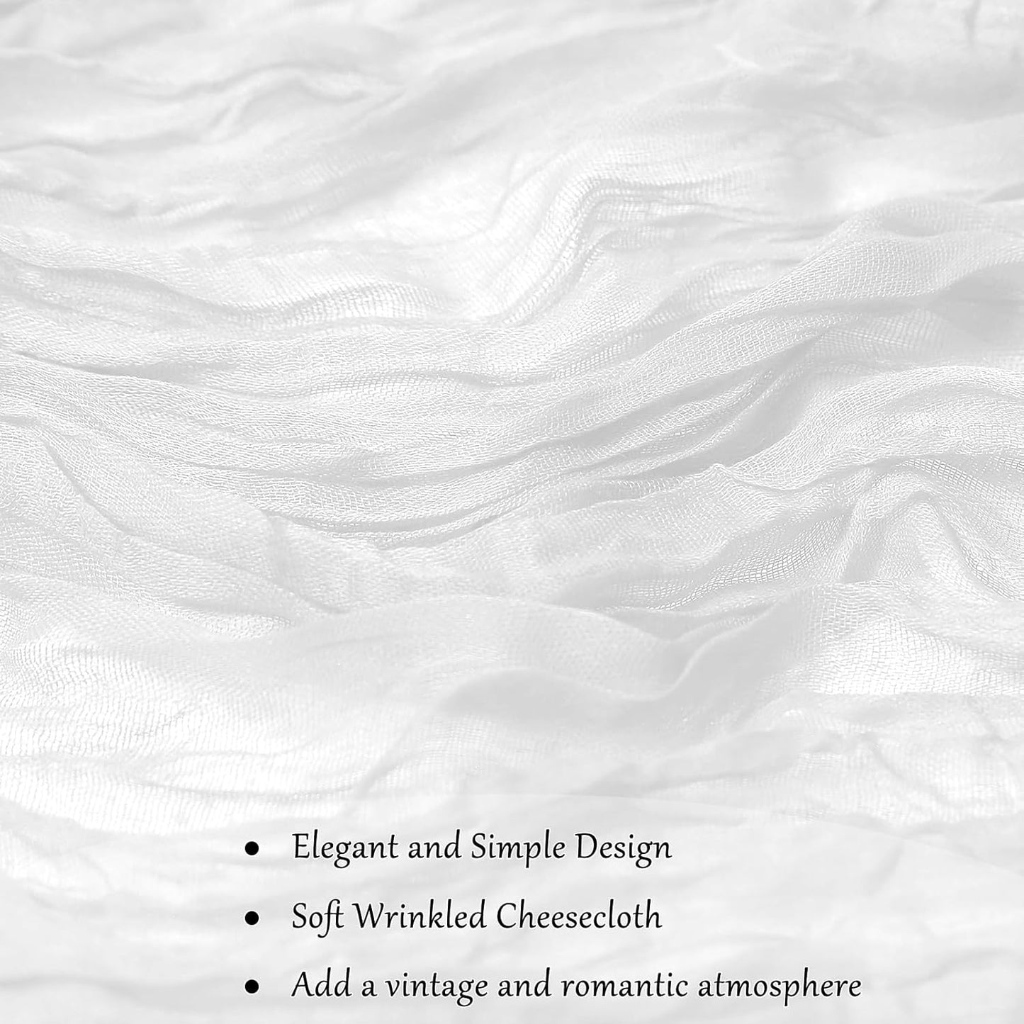 Cheesecloth Table Runner 10FT (35x120 Inch) - 6 Pack White Boho Gauze Fabric Cheese Cloth Table Runner Rustic Sheer Table Runners Cheesecloth for Wedding, Bridal Shower, Birthday Party Decor