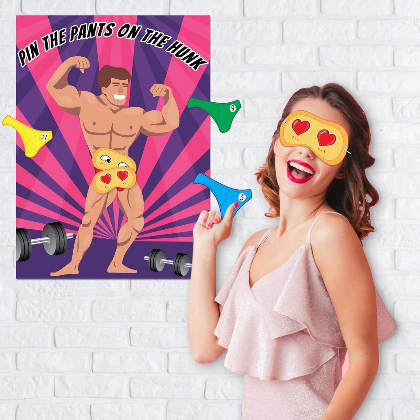 ASTARON Pin The Pants Party Games Bridal Shower Games Large Poster 24 Player Stickers Party Games Girls Night Party Games