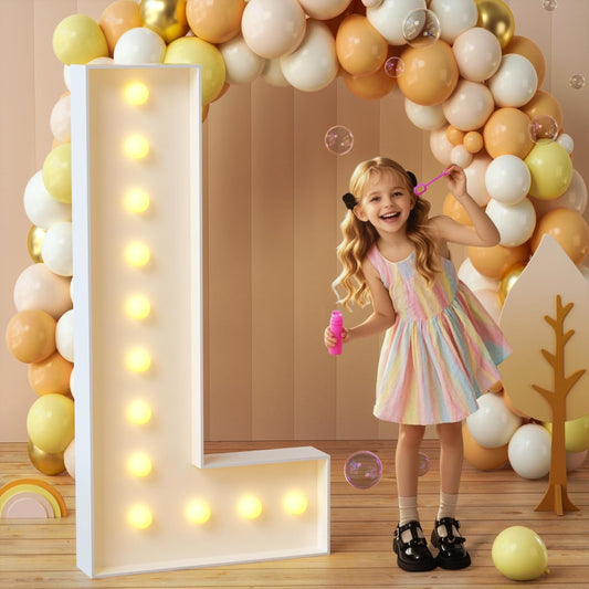 imprsv Marquee Light Up Letters, 4FT Mosaic Letters with Light for Baby Shower Graduation Party Decor, Large L for Engagement Wedding Party Decorations (Need to Assemble)