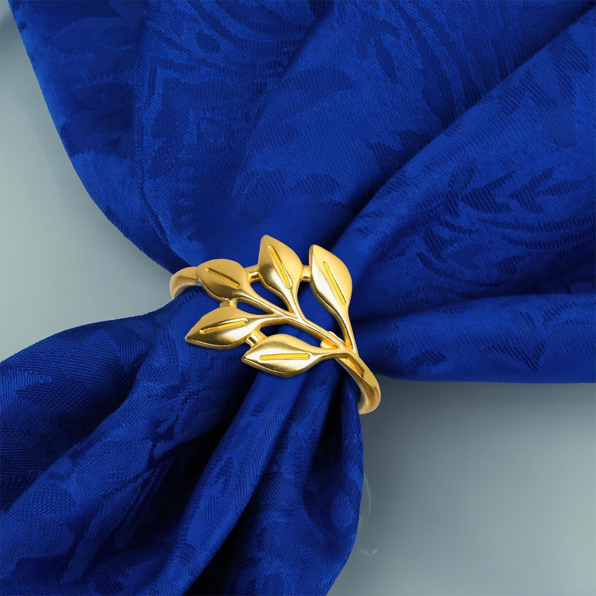 40 Pcs Leaf Napkin Rings Set, Metal Napkins Rings Holders Bulk for Cloth Napkins Table Adornment for Wedding, Birthday, Thanksgiving, Christmas, Banquet, Dinning Table Decorations