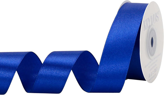 Royal Blue Satin Ribbon 1 inch X Continuous 25 Yards, Single Face Polyester Ribbon Perfect for Gift Wrapping, Flower Bouquet, Wedding Decor, Crafts, Bow Making, Sewing and More