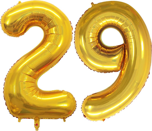 GOER Number 29 Balloons for 29th Birthday Party Decorations,42 Inch Jumbo Foil Helium 92 Balloons for 92nd Birthday Party Decoration (Gold)