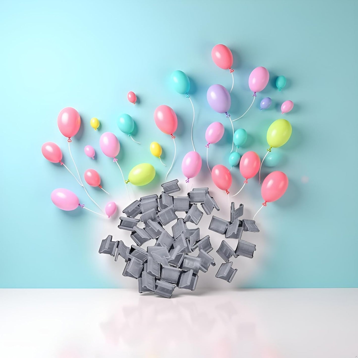 100 Pcs Transparent Balloon V-Shaped Clip Plastic V-Shaped Balloon Clip Wedding Wedding Party Halloween Creative Sealed Decorations