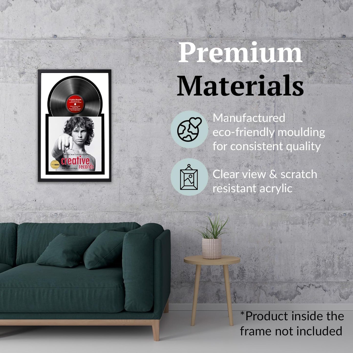 Creative Picture Frames 16" x 24" Jukebox Vinyl Frame Display with Double White-Black Matting, LP Record Album Frame for Wall Decor, White/Black, Pack of 4