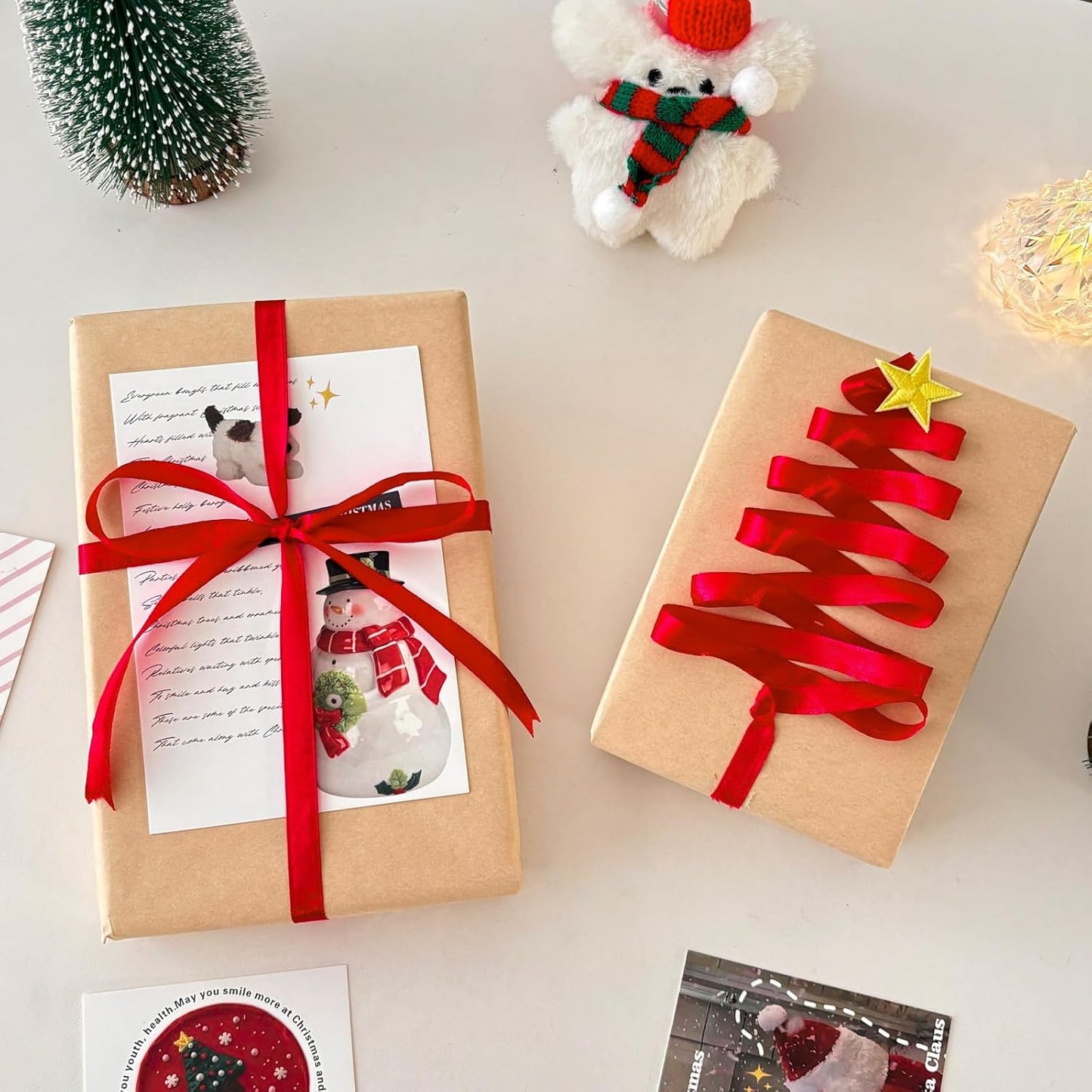 3/8" x 230 Yards Red Satin Ribbon Single Faced Bulk Fabric Ribbons for Gift Wrapping, Crafting, Scrapbooking, Bows and Card Making