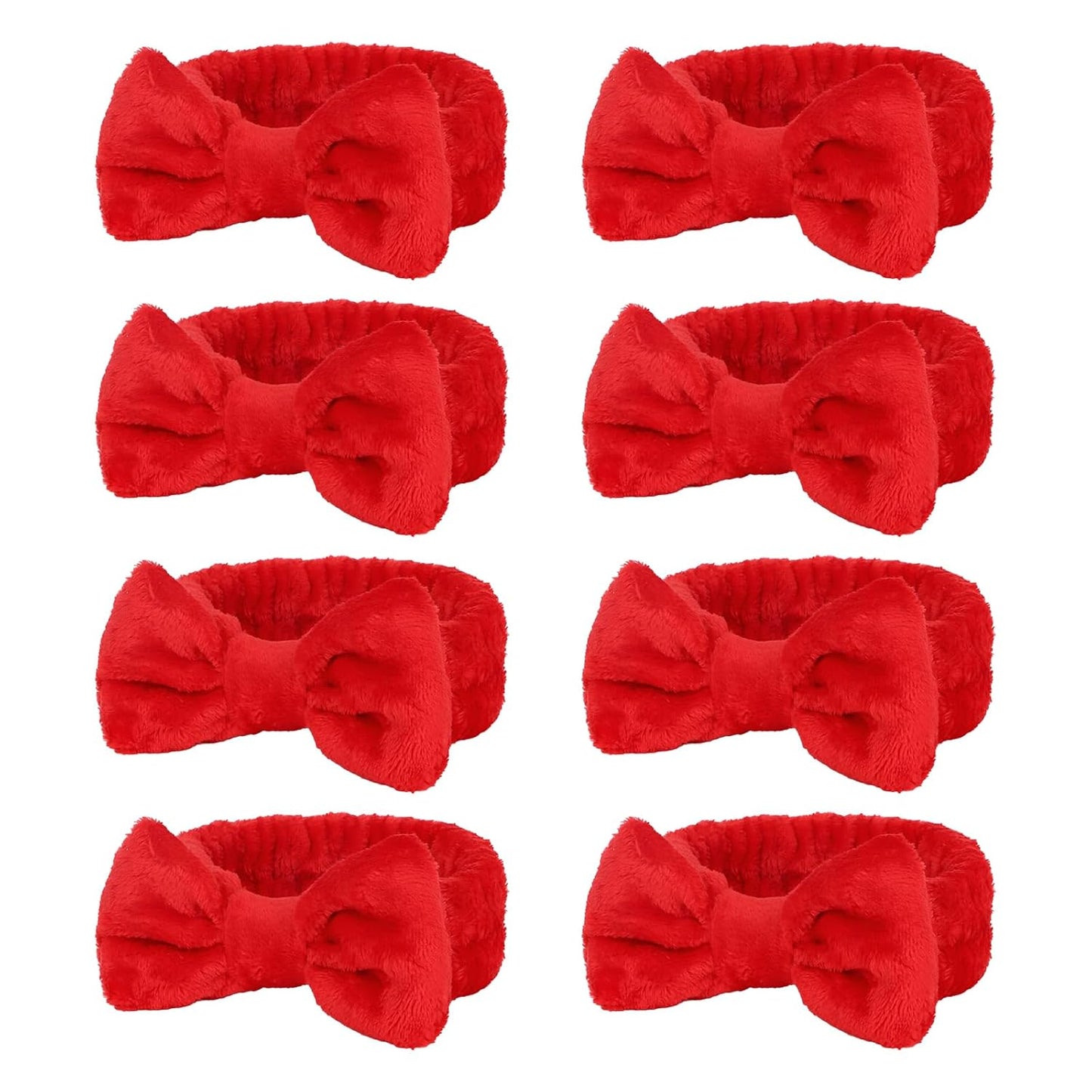 Semato 8 Pcs Red Spa Headband Skincare Headbands for Women Gifts and Party Supplies (red)