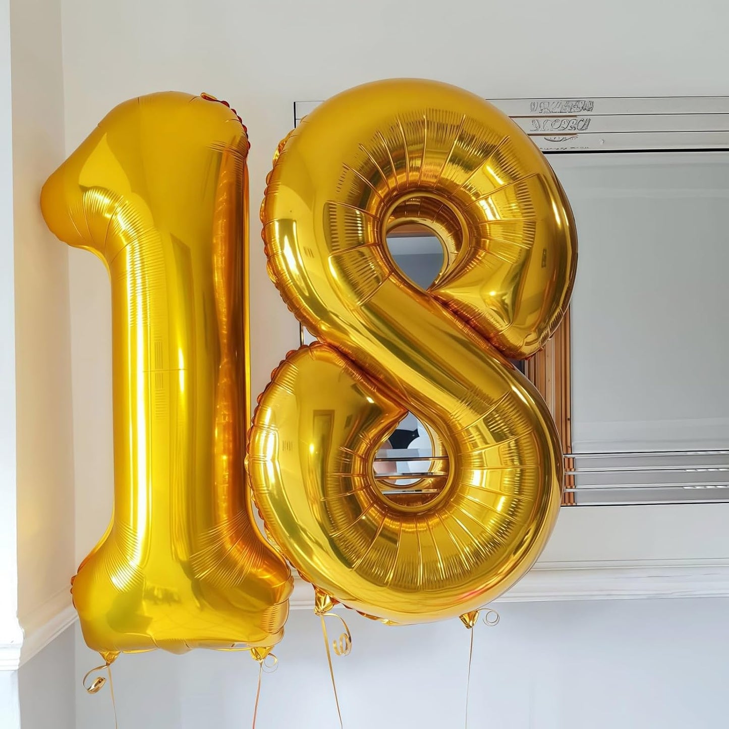 Gold 6 Balloon Number,40 Inch Number 6 Balloon Large Gold 6 Foil Mylar Helium Balloon for Birthday Party Decorations