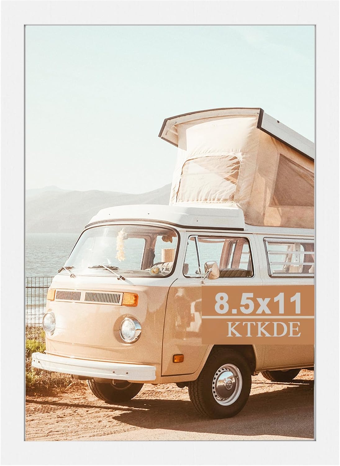 KTKDE 8.5 by 11 Picture Frame White, Picture Frames 8.5 x 11frame with Shatter Resistant Plexiglass for Wall Mounting Display Horizontally or Vertically Hanging, Diploma Certificate Frames 8.5 x 11