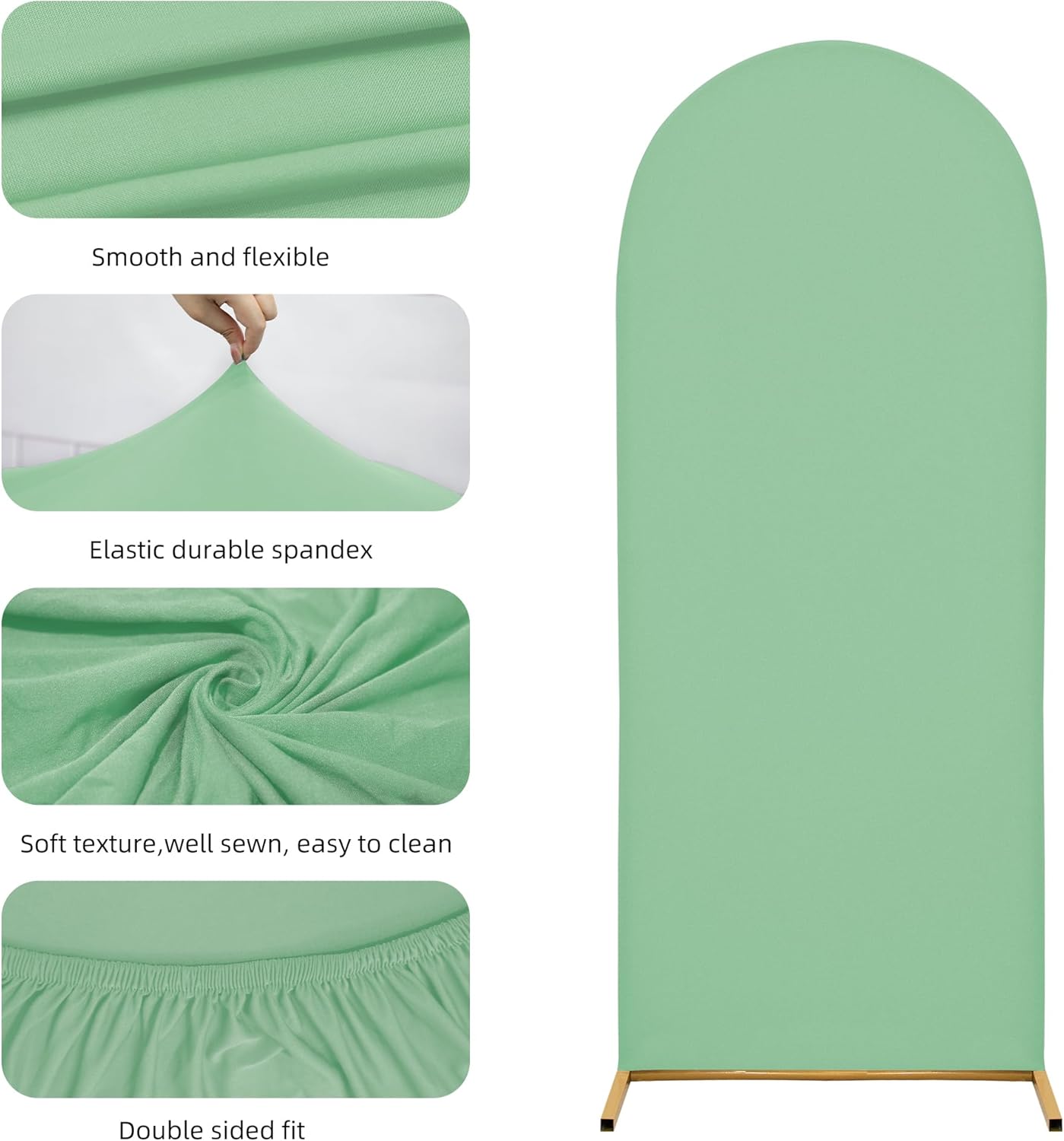Wedding Arch Cover 4FT 5FT 6FT Arch Backdrop Cover Spandex Fitted Arch Cover for Round Top Chiara Backdrop Stand Covers for Wedding Birthday Party Baby Shower Banquet Ceremony Decoration