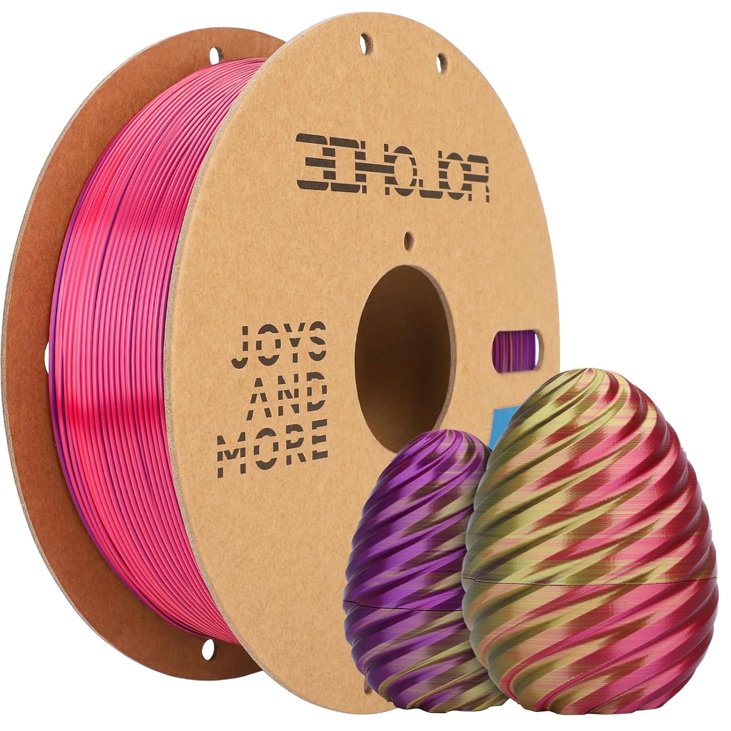 Silk PLA Filament 1.75mm Red Gold Purple Triple Color PLA 3D Printer Filament 3 in 1 Coextrusion 1KG Spool(2.2lbs) 3D Printing Filament Dimensional Accuracy +/- 0.03mm