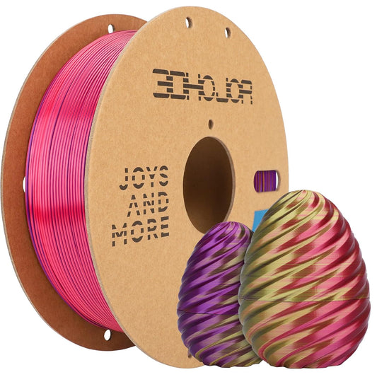 Silk PLA Filament 1.75mm Red Gold Purple Triple Color PLA 3D Printer Filament 3 in 1 Coextrusion 1KG Spool(2.2lbs) 3D Printing Filament Dimensional Accuracy +/- 0.03mm