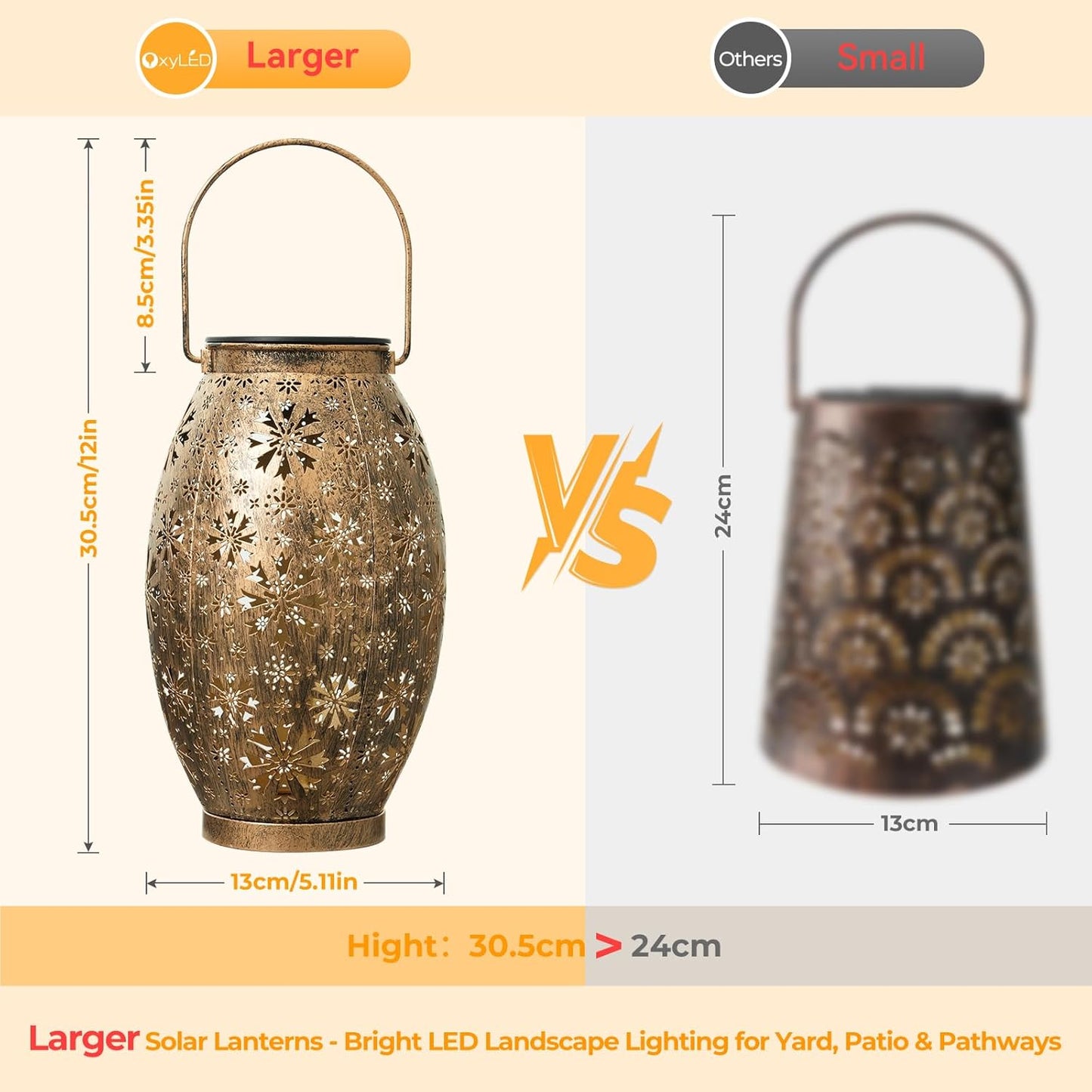 Solar Lanterns Outdoor Waterproof - 2 Pack Hanging Solar Lights Outdoor, Halloween Decorative Retro Metal Lanterns with Handles for Yard, Patio, Tabletop, Pathway, Gardening Gifts for Women Men