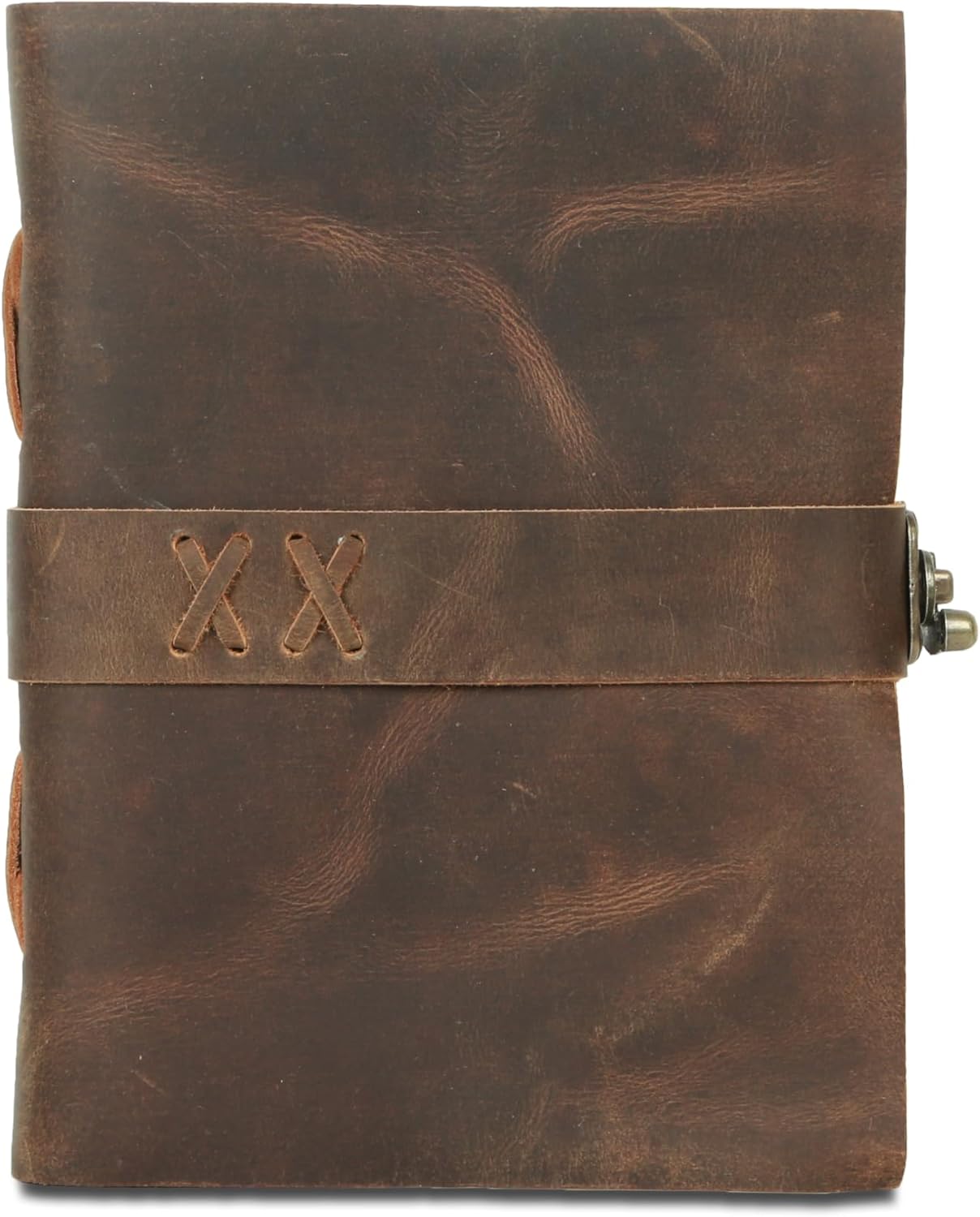 Vintage Leather Journal Handmade Buffalo Non-Refillable Deckle Edge Paper – Leather Bound Journal for Women Men Vintage C-Lock Closure Ideal for Writing & Travel for Artists