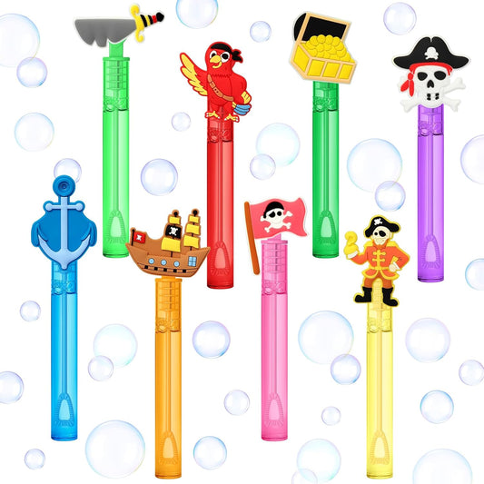 AFZMON 24Pcs Pirate Party Favors Bubble Wands for Kids, Pirate Mini Bubbles Wand Toys, Pirate Theme Birthday Party Supplies Goodie Gift Bag Stuffers Pinata Classroom Prizes
