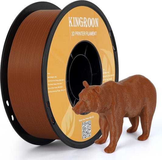 Kingroon PLA Filament 1.75mm 3D Printer Filament Brown Pla Filament 1kg Filament Dimensional Accuracy +/- 0.02mm, Fit Most FDM Printer, Brown-Coffee