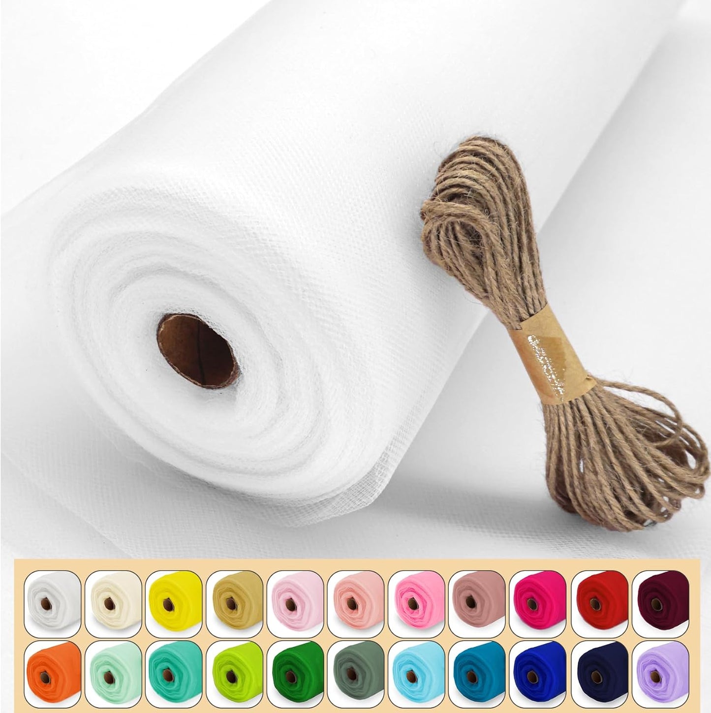 White Tulle Fabric Roll, 54" x 40 Yards (120FT) Tulle for Wedding Decoration Christmas Gift Wrapping DIY Tutu Party Backdrop Garden Baby Shower Table Skirts
