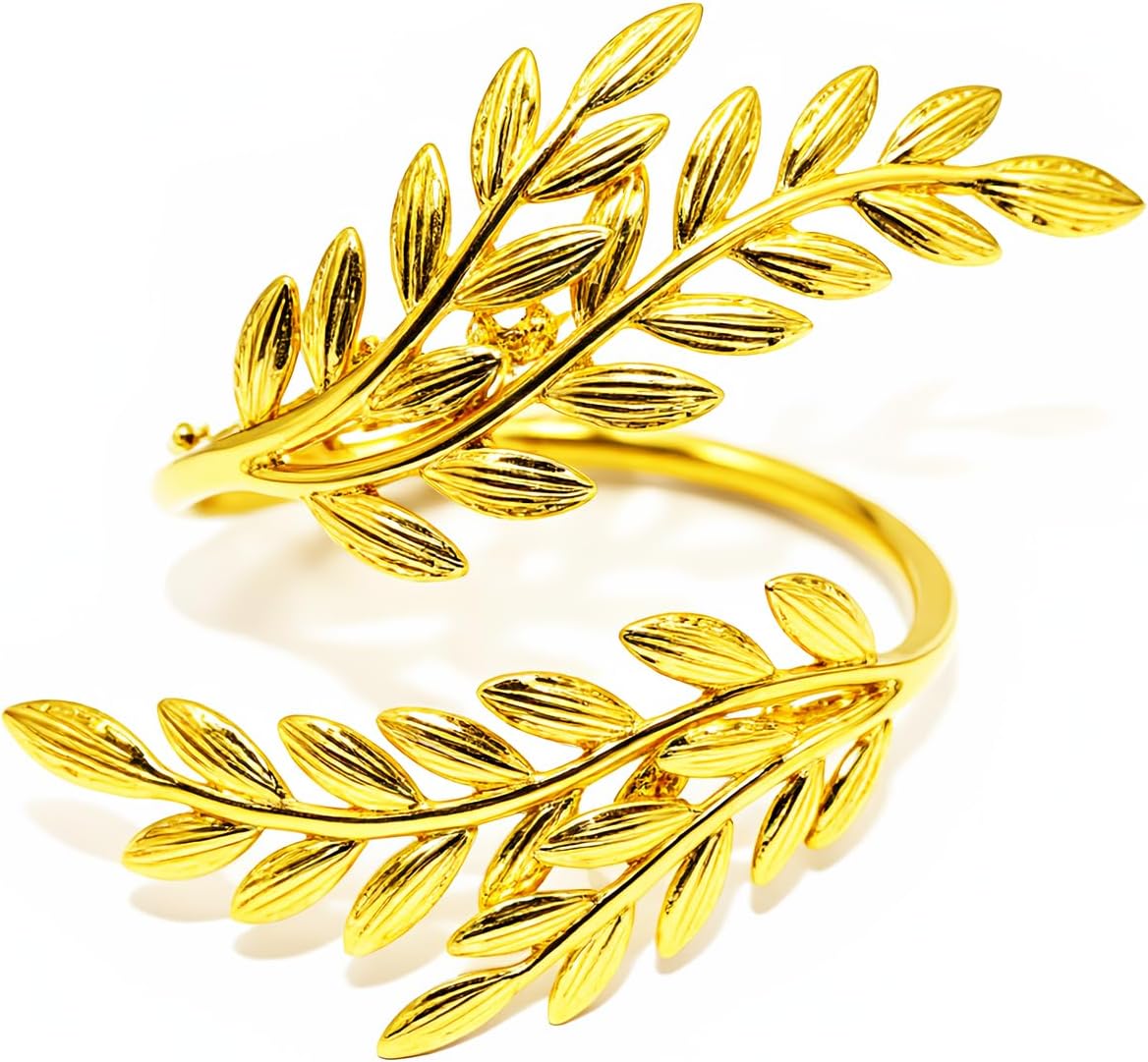 Gold Leaf Napkin Rings Set of 6,Metal Wheat Leaf Napkin Rings for Party Decoration, Dinning Table and Daily Use (Leaf 6pcs)