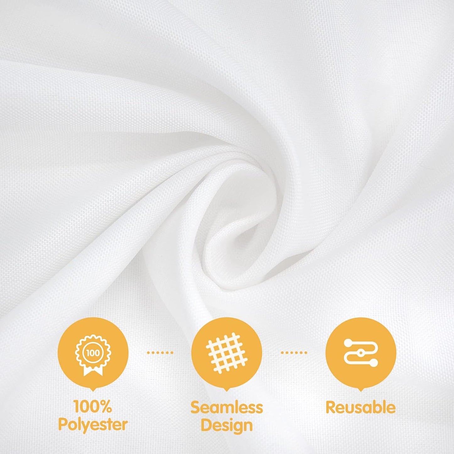 BRILLMAX 4 Pack White Round Tablecloths 120 Inch - Circle Bulk Linen Polyester Fabric Washable Table Cloth Cover for Wedding Reception Banquet Birthday Party Buffet Restaurant