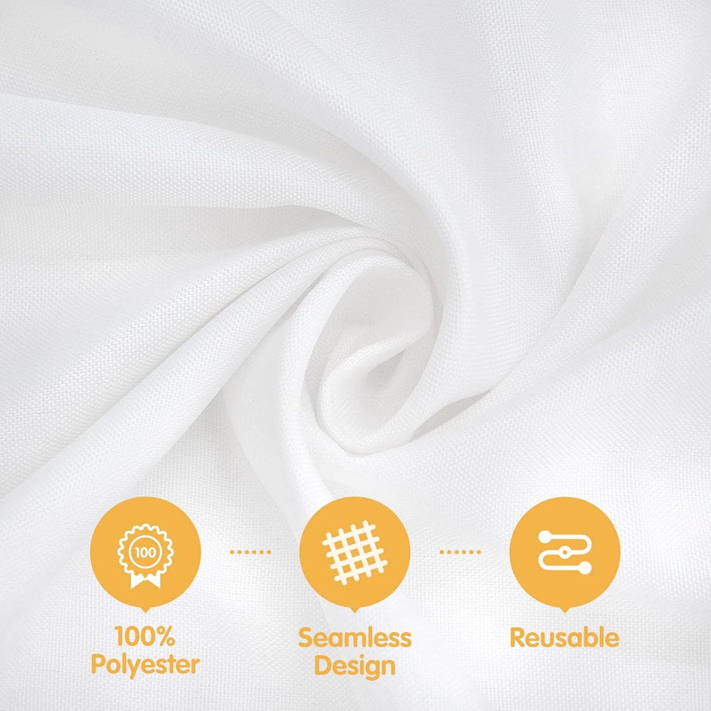 BRILLMAX 10 Pack White Round Tablecloths 90 Inch - Circle Bulk Linen Polyester Fabric Washable Table Cloth Cover for Wedding Reception Banquet Birthday Party Buffet Restaurant