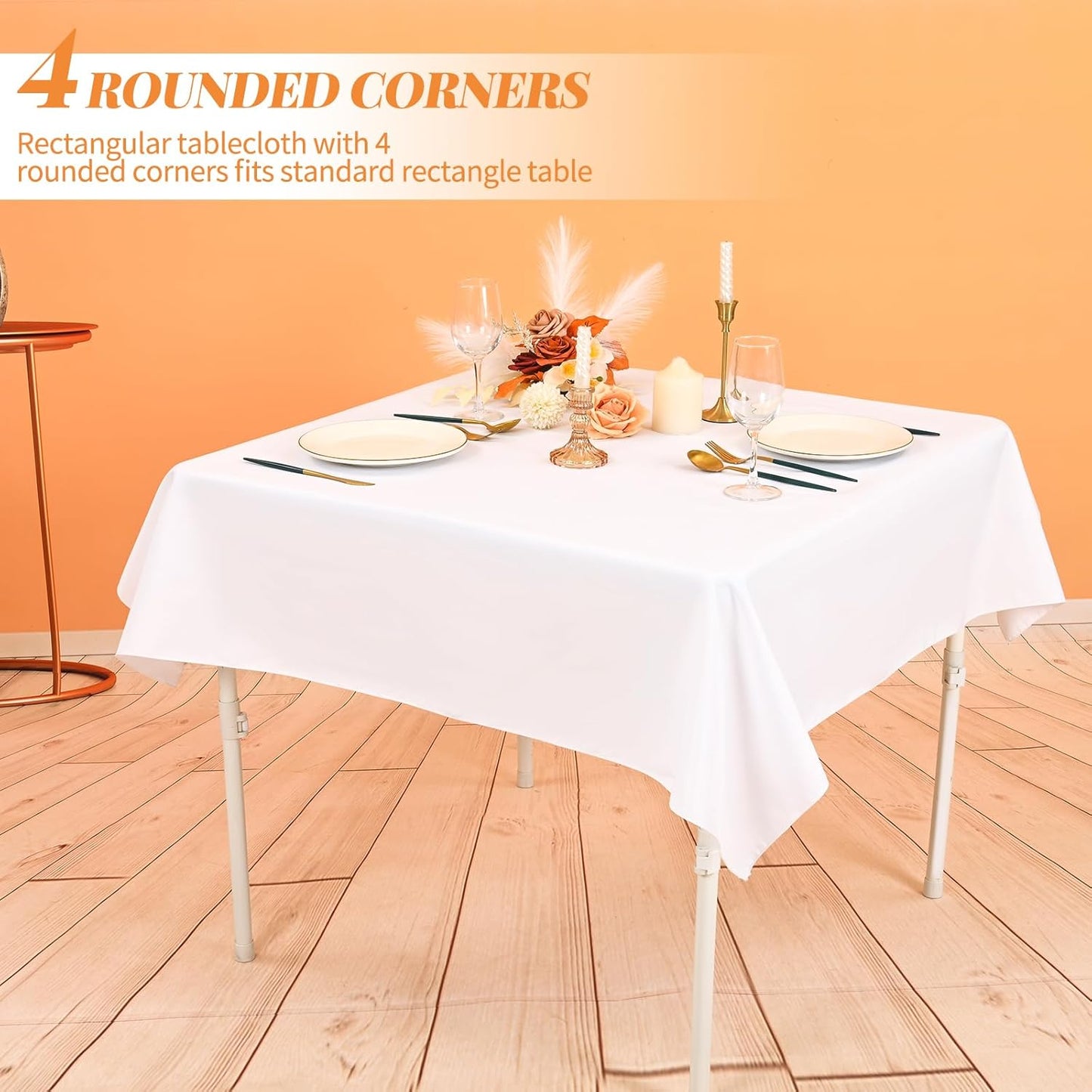 fani 12 Pack Square Tablecloth 52 x 52 Inch, White Tablecloth for Square Table, Washable Polyester Table Cloth, Fabric Table Cover for Wedding Parties Restaurant Buffet