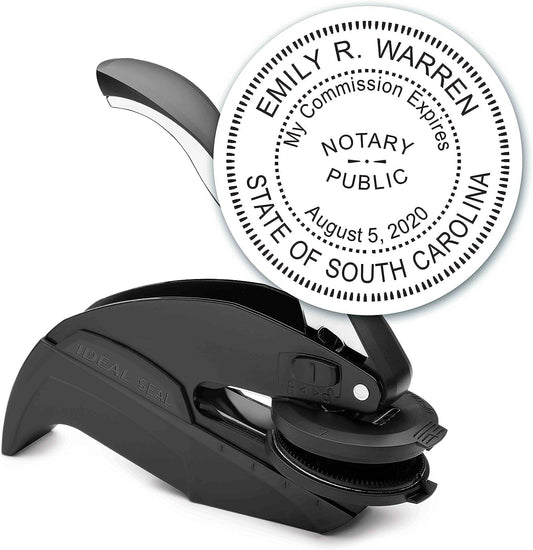 MaxMark Notary Seal Round Embosser for South Carolina State - Includes Gold Burst Seal Labels (50 Count)
