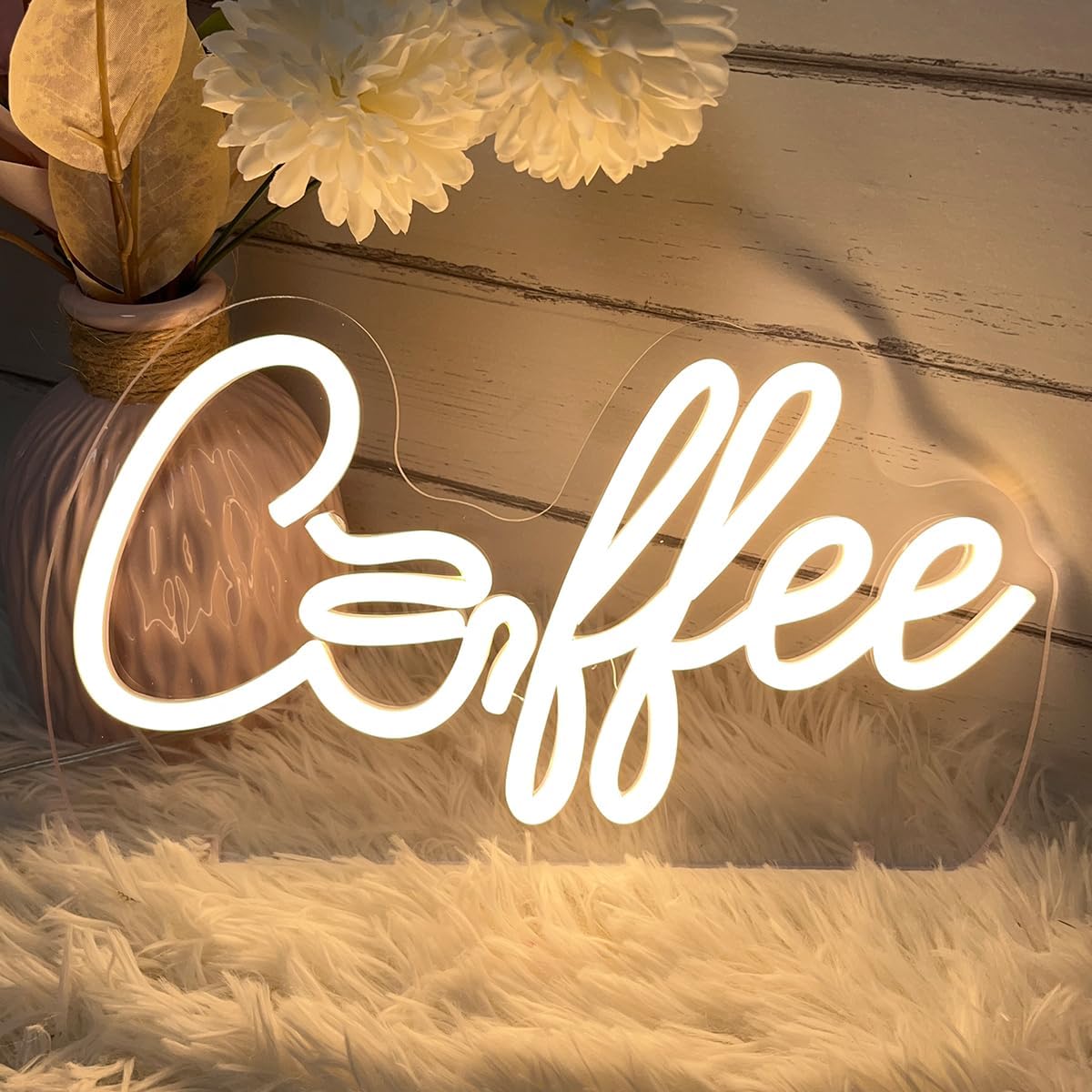 Coffee Table Number Neon Sign Desk Lamp Night Light Wedding Letter LED Neon Sign Wedding Table Decorations Neon Light Shop Bedroom Home Room Decor Christmas Party Warm White USB 30×16.7CM