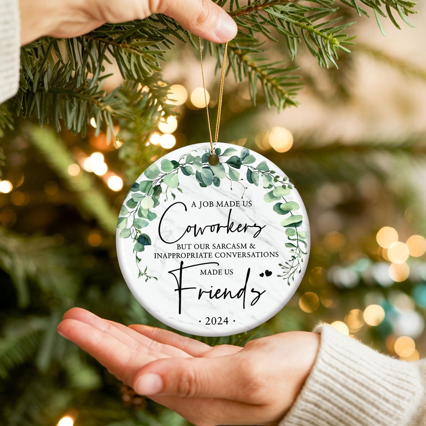 ZAGKOO Coworker Christmas Ornament - Work Besties Gifts for Women - Friendship Gifts for Colleague - Christmas Ornaments 2024