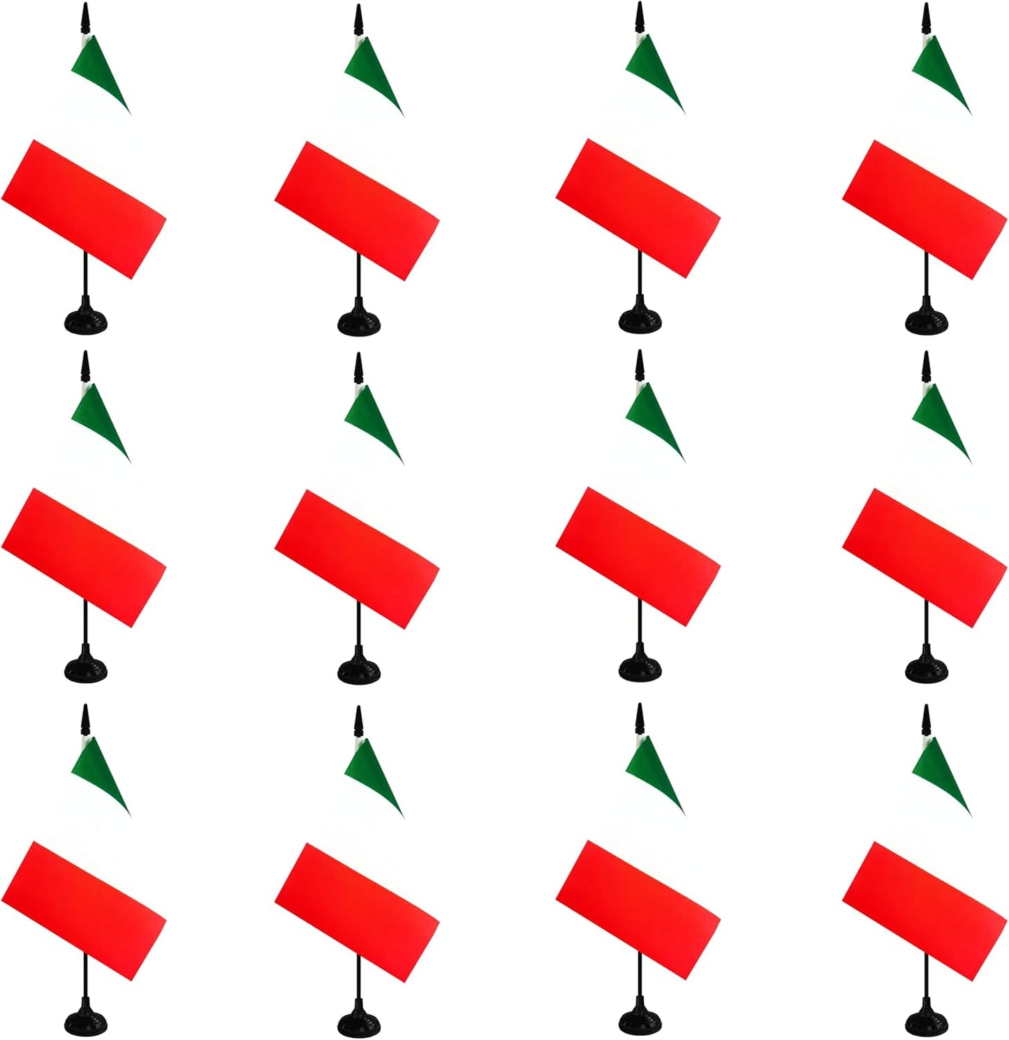 Italy Desk Flag, 12 Pack Italian Table Office Flag with Black Solid Pole and Stand Base, International Country Flag, Festival Celebration, Classroom Meeting Desktop Decor (Italy)