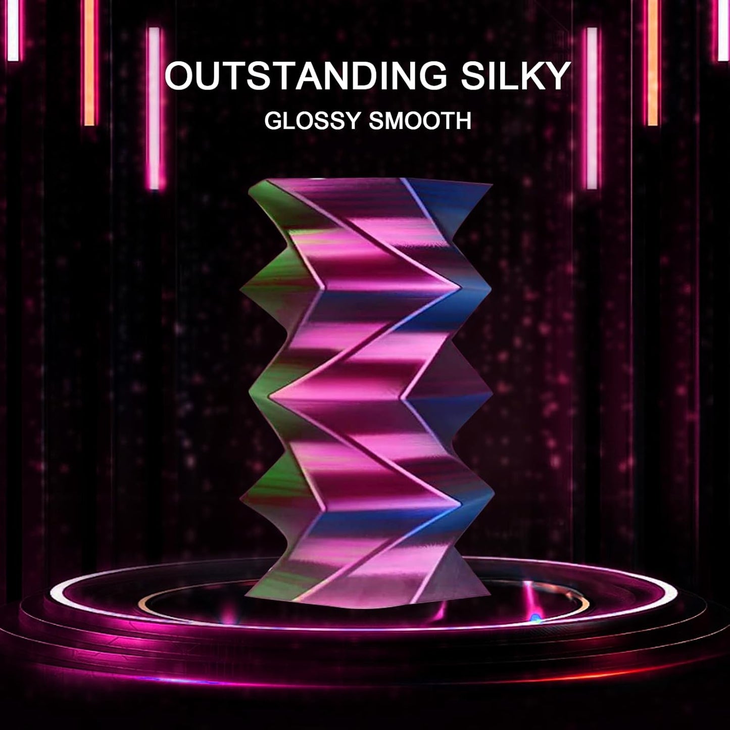 YOUSU Tri Color PLA 3D Printer Filament 1.75mm, Coextrusion Rainbow PLA Filament with Silk PLA Pink-Blue-Green, Multi Color 3D Printing Filament +/-0.02mm, 1kg/2.2lbs