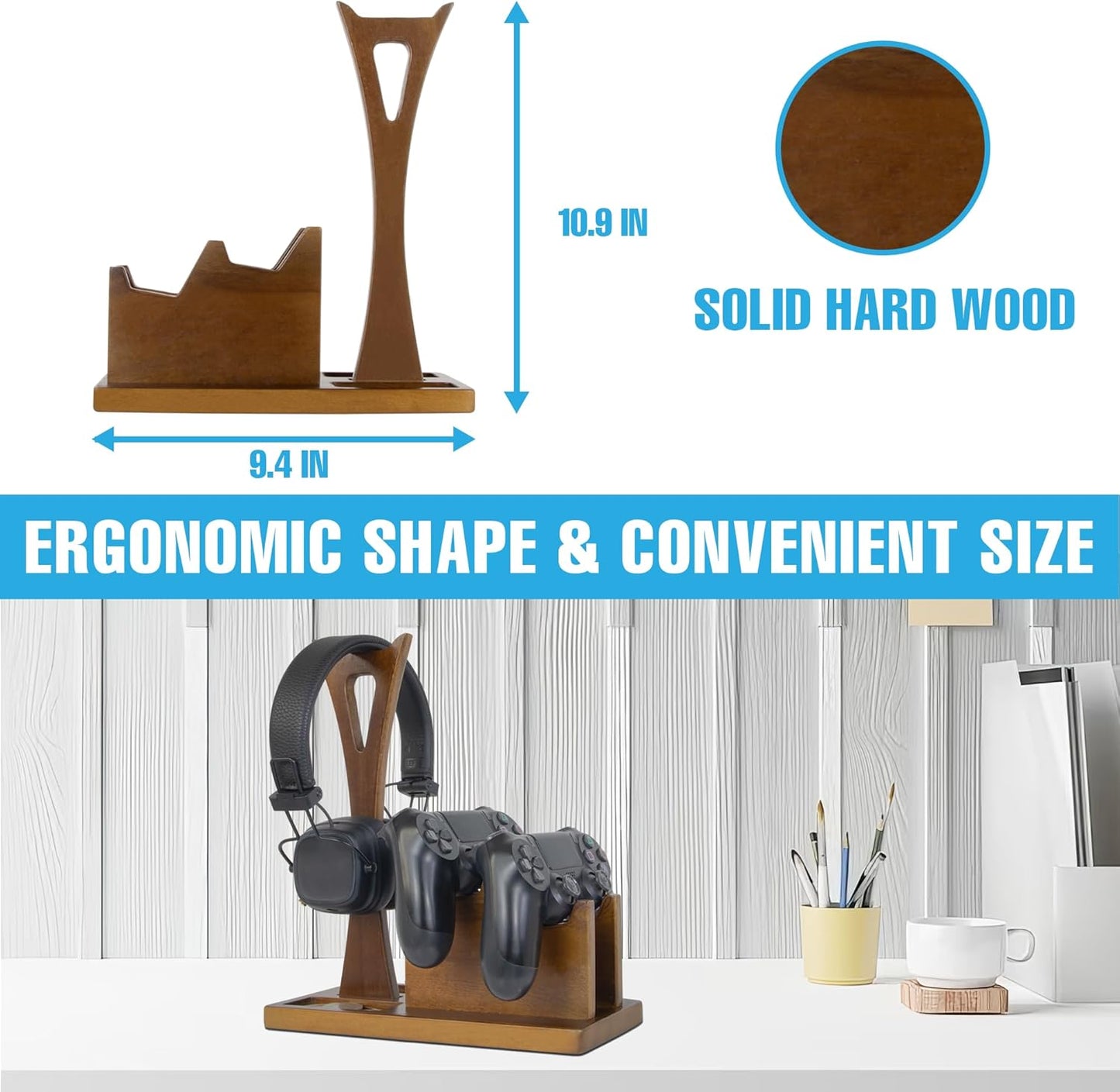 Game Controller Holder Gifts for Gamers to Organize Gaming Accessories & Headphone Holder, Unique Gamer Gifts Headset Stand PS4 PS5 Controllers Holders, Stylish Controller Stand Gaming Equipment
