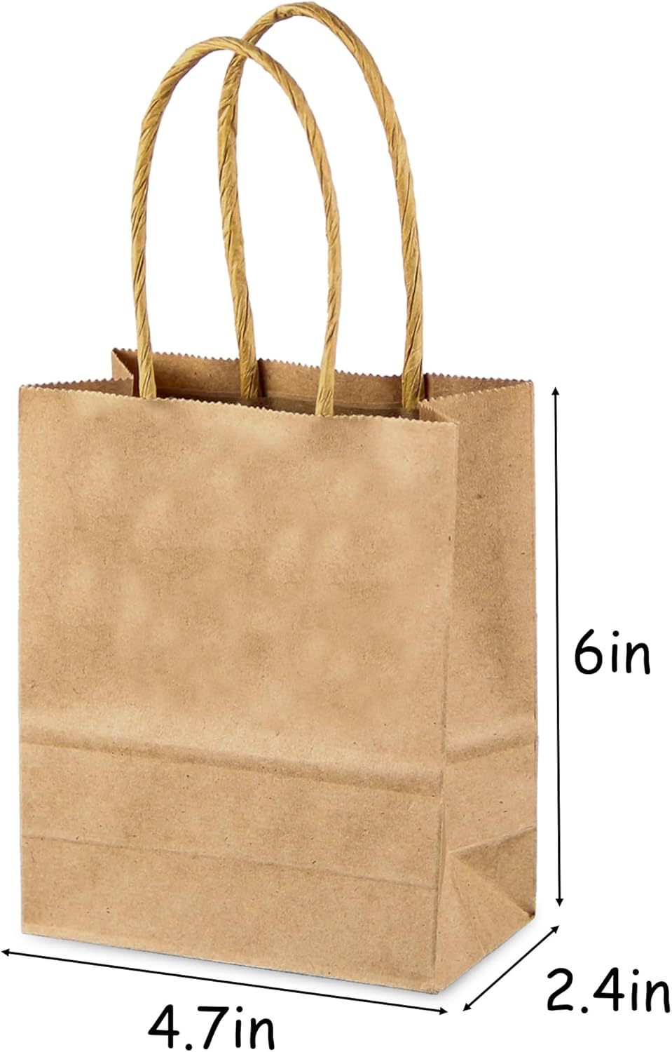 SPERPAND 50Pcs Kraft Paper Bags Mini Size - 6.5" Small Brown Paper Gift Bags with Handles, Party Favor Bag for Birthday, Wedding, Christmas, Baby Shower, Candy Bag