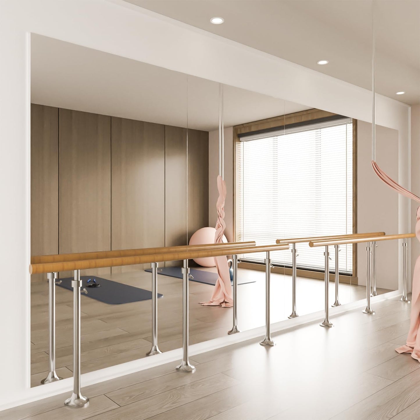 brisafe 71" x 40" Full Length Wall Mirror for Gym, Dance, Home & Yoga - Easy Install, Ultra-Light Shatterproof Nano Material Cuts 60% Commercial Insurance Costs