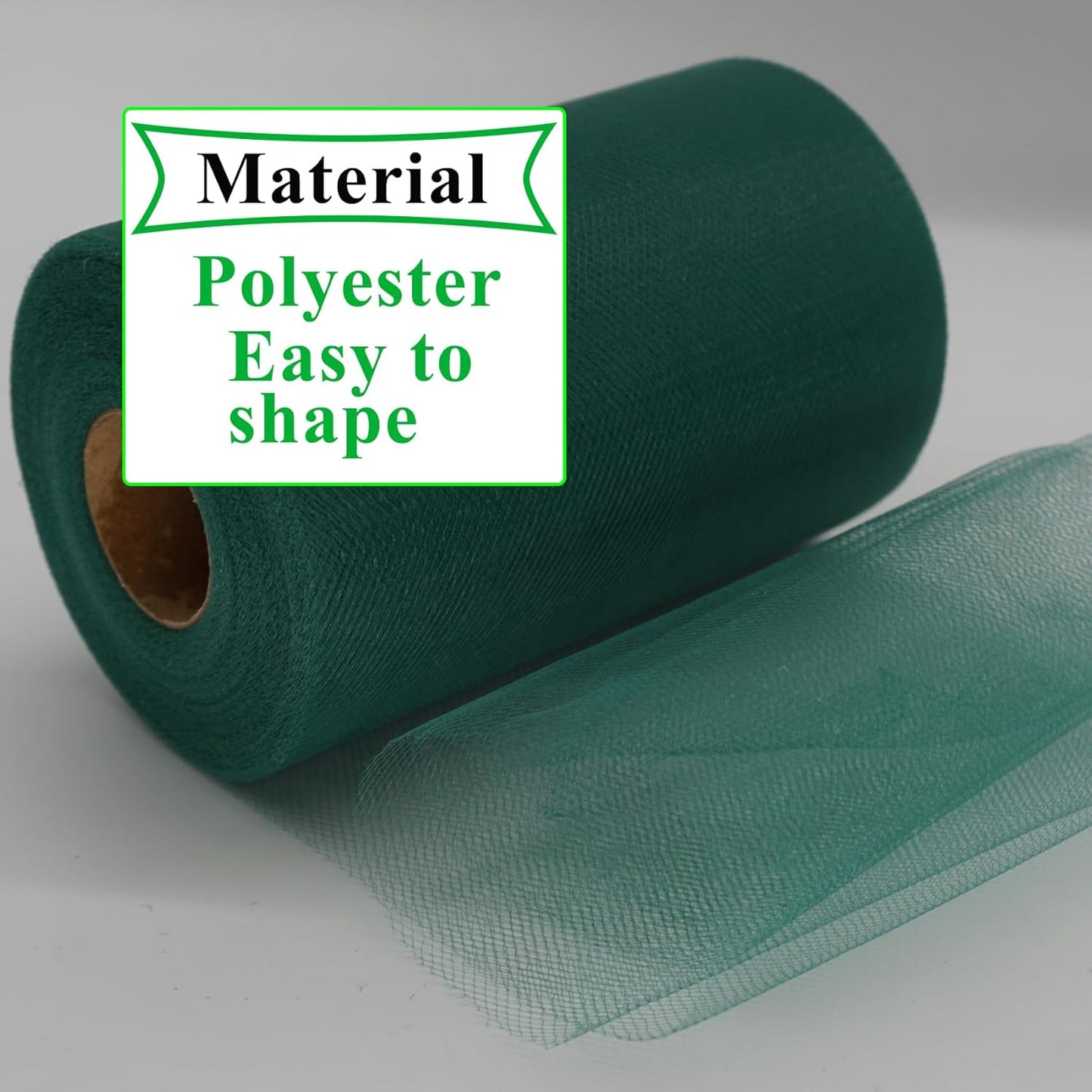 Hunter Green Tulle Fabric Rolls 6 Inch by 100 Yards (300 feet) Fabric Spool Tulle Ribbon for DIY Tutu Bow Baby Shower Birthday Party Wedding Decorations Christmas Craft Supplies