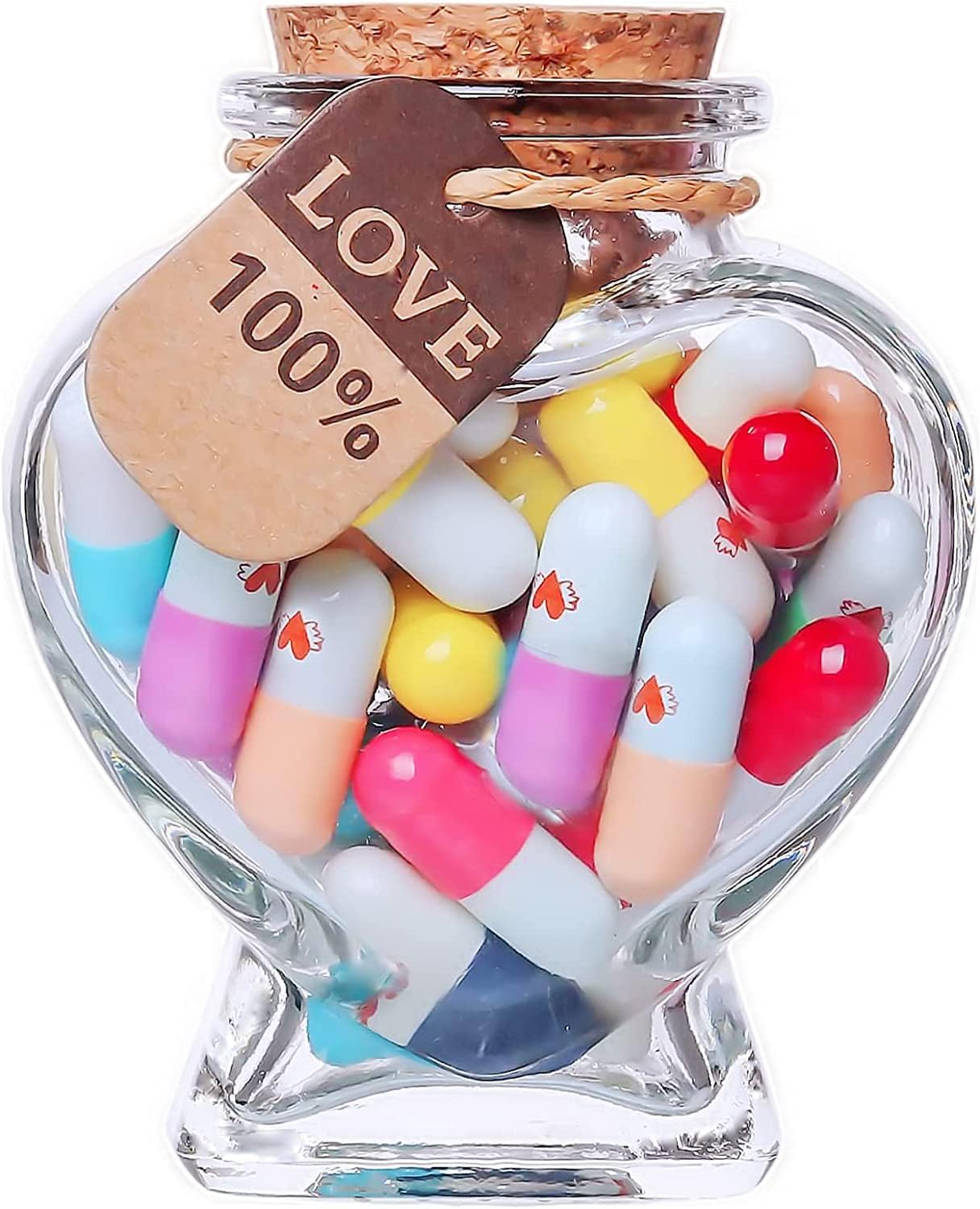 Capsule Letters Message in a Bottle - Love Letter for Valentine's Day, Birthday,Long Distance Relationship Gifts for Boyfriend,Girlfriend - (Mixed Color 45pcs)