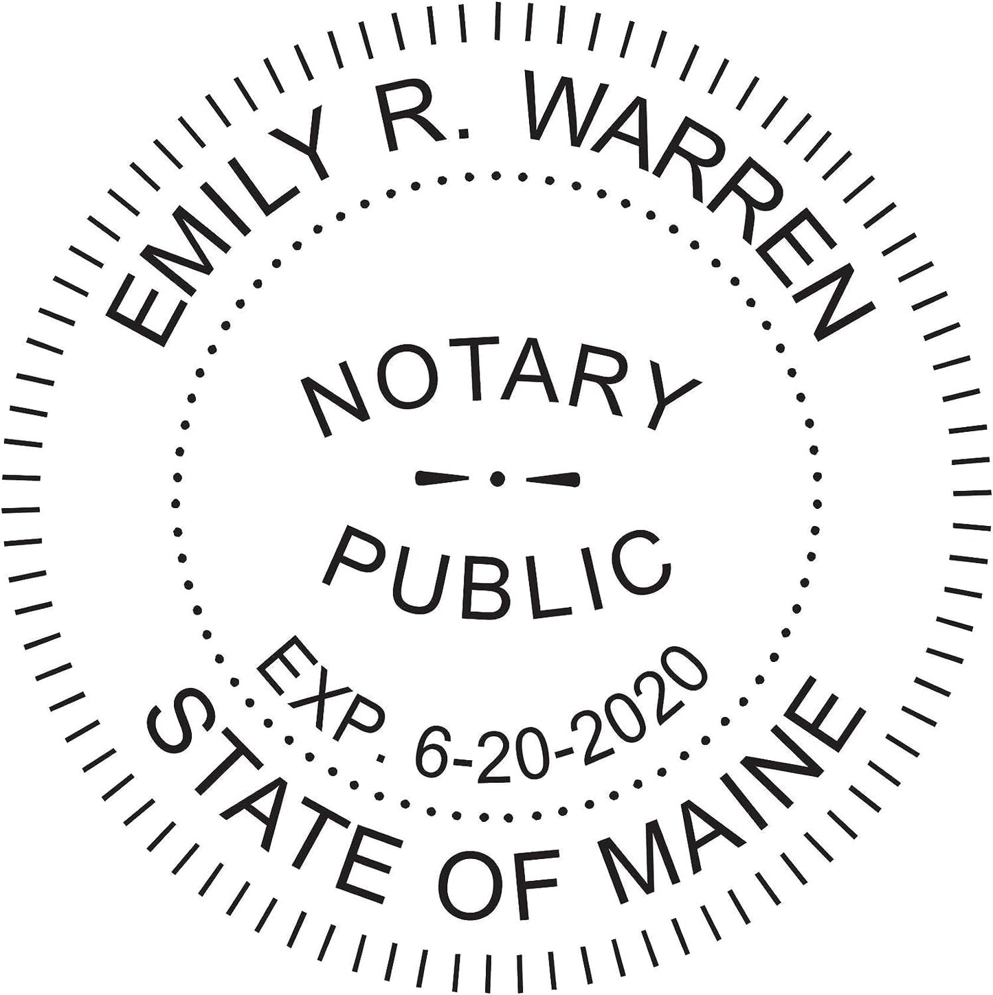 MaxMark Round Notary Pre-Inked Stamp for State of Maine