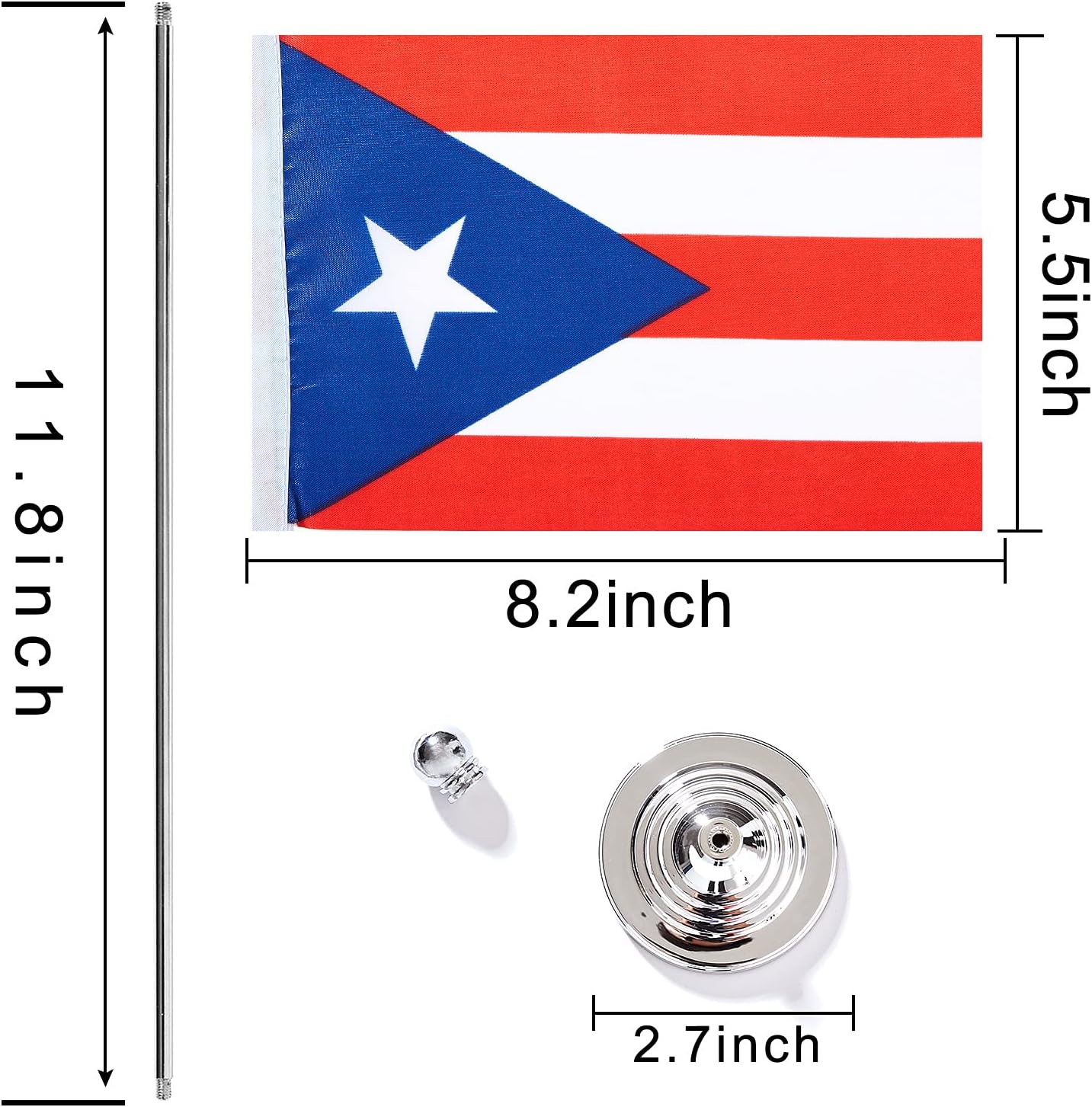 ZXvZYT 2 Pack Puerto Rico flag Puerto Rican Table Flag Small Mini Puerto Rican Desk Flags With Stand Base,International Festival Events Celebration Decorate,Home office Decorations