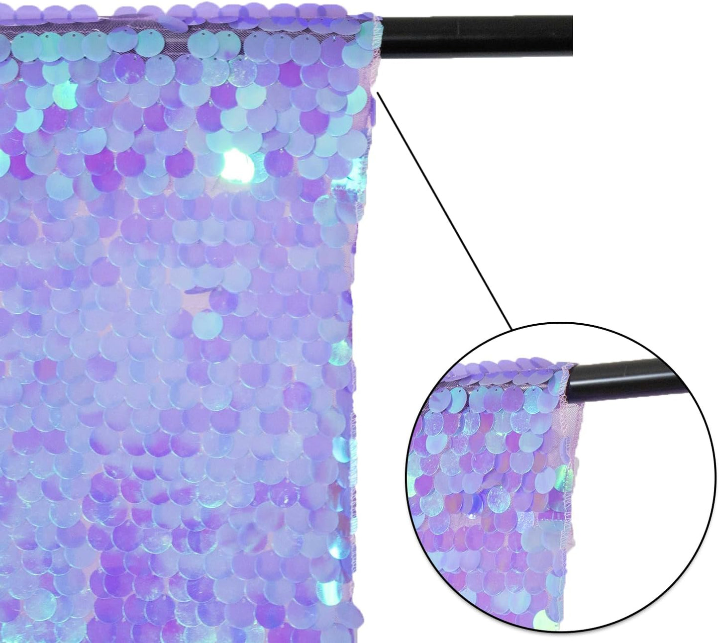 JYFLZQ Lavender Payette Sequin Backdrop Curtains 4ft x 8ft 2 Panels Purple Shimmer Backdrop Big Sequin Background Drapes Thick Glitter Photo Booth Backdrops for Girls Parties
