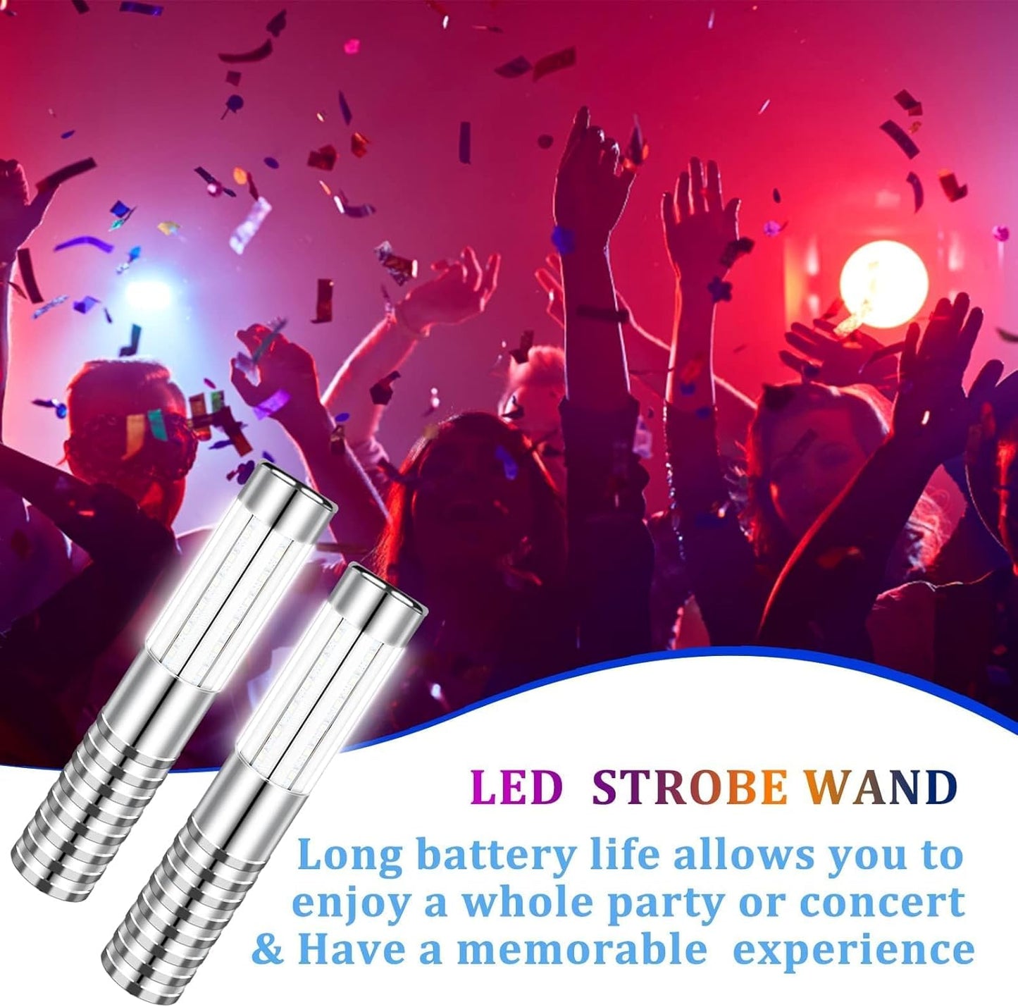 4 Pieces Strobe Baton Bottle Service Sparklers Bottle Service Light Bottle Handheld Light for Nightclubs Weddings Parties Activities Supplies (Silver)