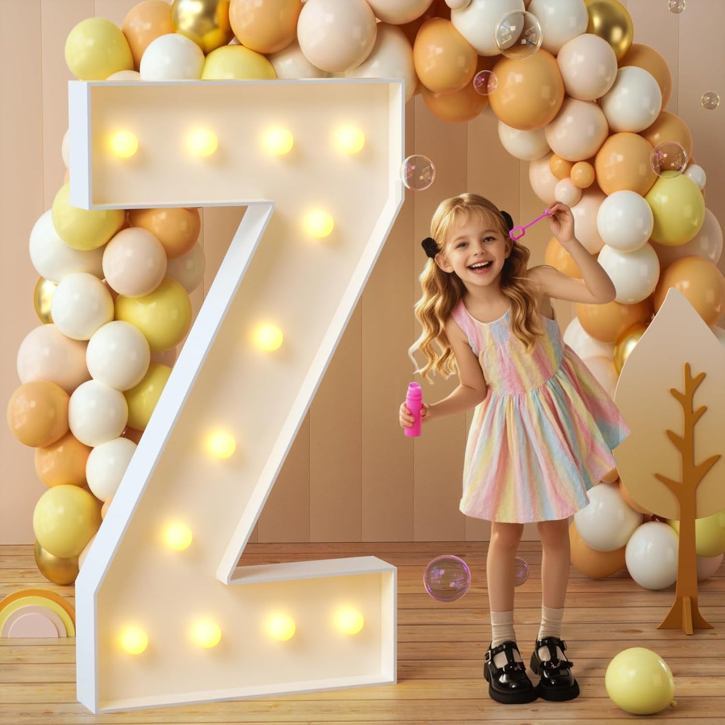 imprsv Marquee Light Up Letters, 4FT Mosaic Letters with Light for Baby Shower Graduation Party Decor, Large Z for Engagement Wedding Party Decorations (Need to Assemble)