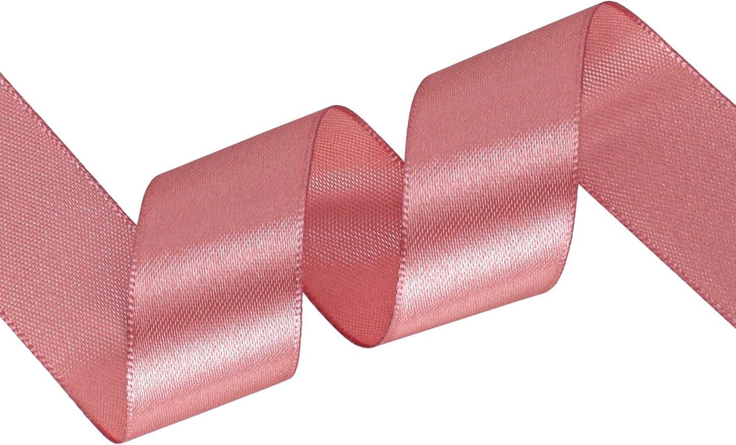 Rose Gold Satin Ribbon 1 inch X Continuous 100 Yards, Single Face Polyester Ribbon Perfect for Gift Wrapping, Flower Bouquet, Wedding Decor, Crafts, Bow Making, Sewing and More