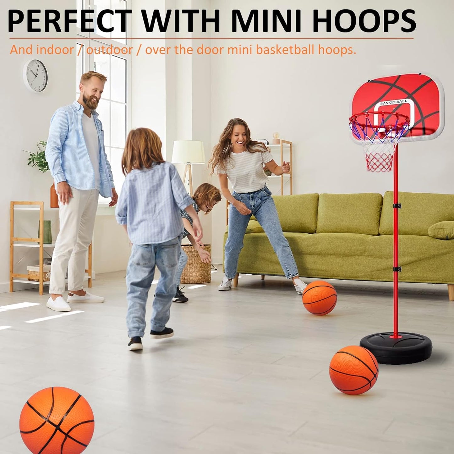 40Pcs 5" Inch Mini Basketball Balls Bulk Small Basketball Set with Pump, PVC Small Basketball for Over The Door Basketball Hoop Games Party Favors Indoor Outdoor Play Adults Kids Pool Beach Basketball